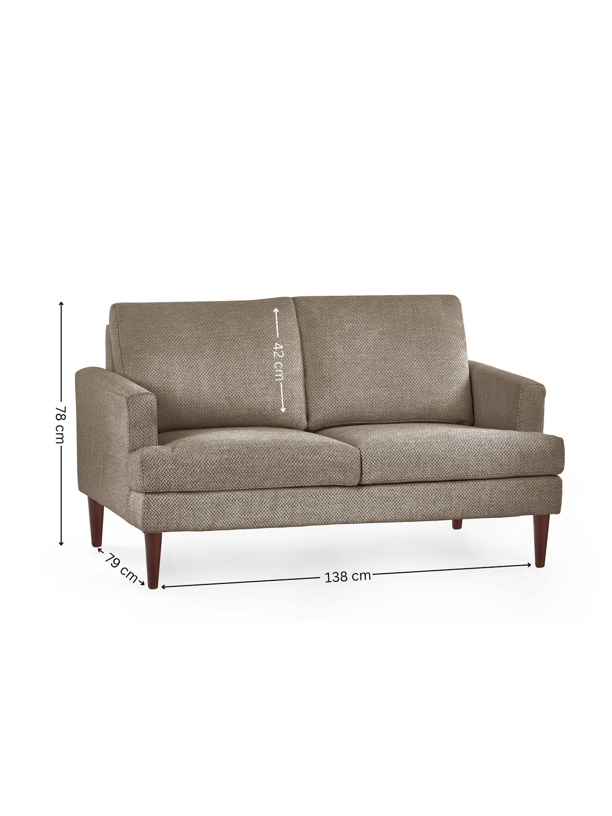 Daisy Coyote Grey Chenille Upholstered Compact 2 Seater Sofa