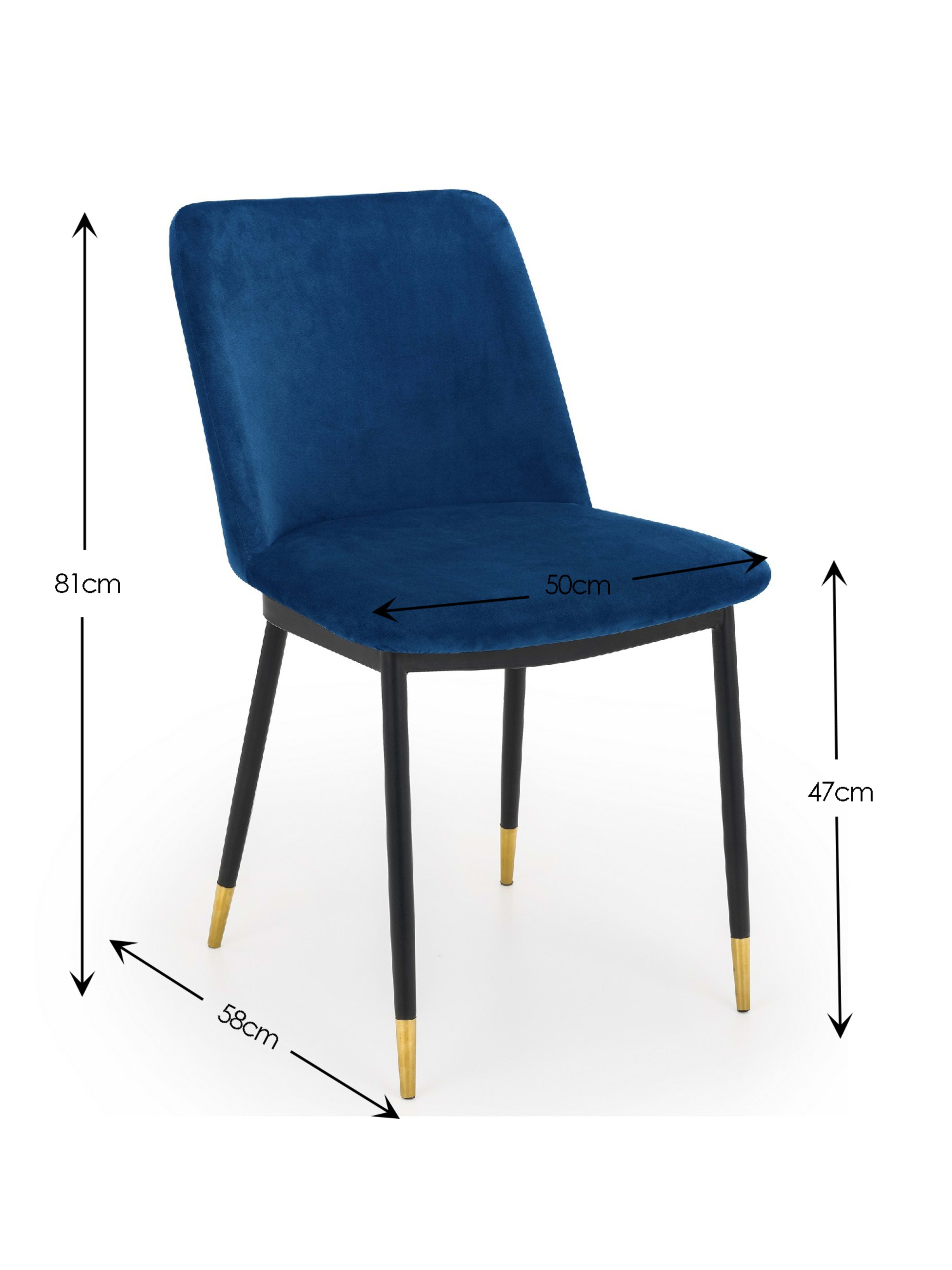 Delaunay Dining Chairs (Set Of 2) Blue Velvet