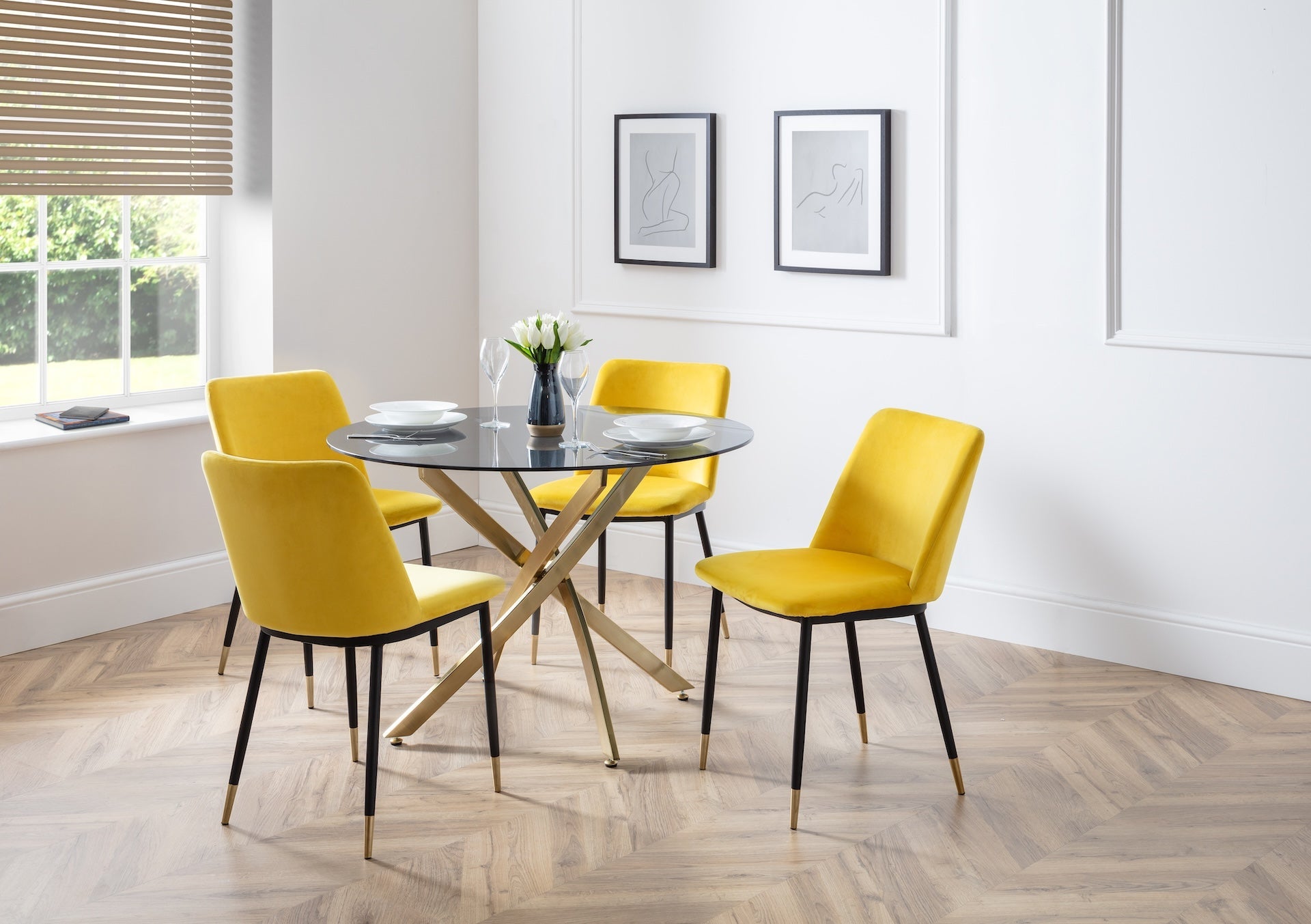 Delaunay Dining Chairs - Mustard (Set Of 2) – Julian Bowen, view 2