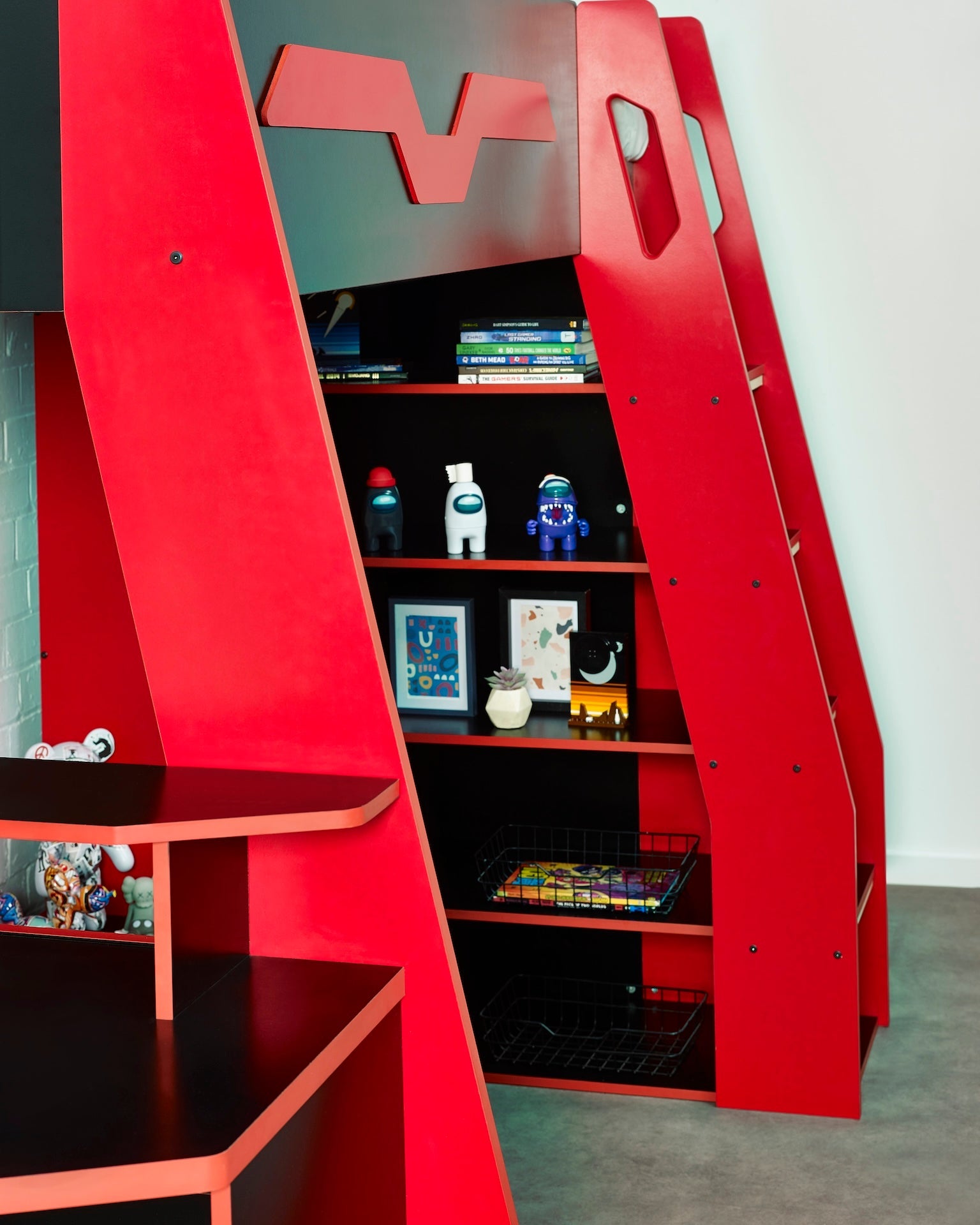 Eagle Single Gaming Highsleeper Bed - Black and Red – Julian Bowen, view 12