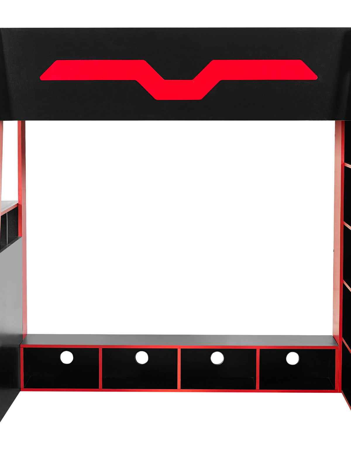 Eagle Single Gaming Highsleeper Bed - Black and Red