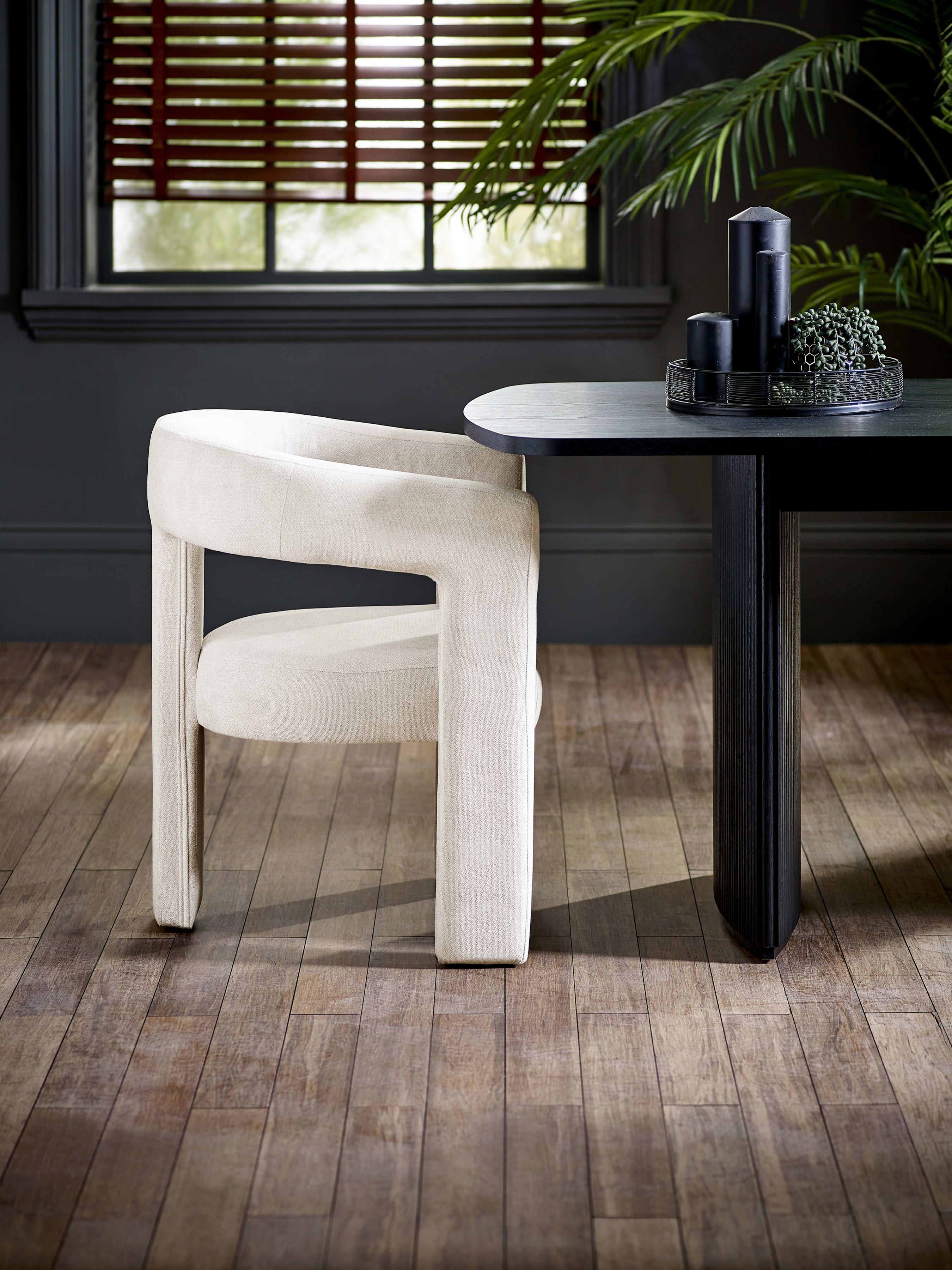 Elara Cream Chenille Upholstered Chair