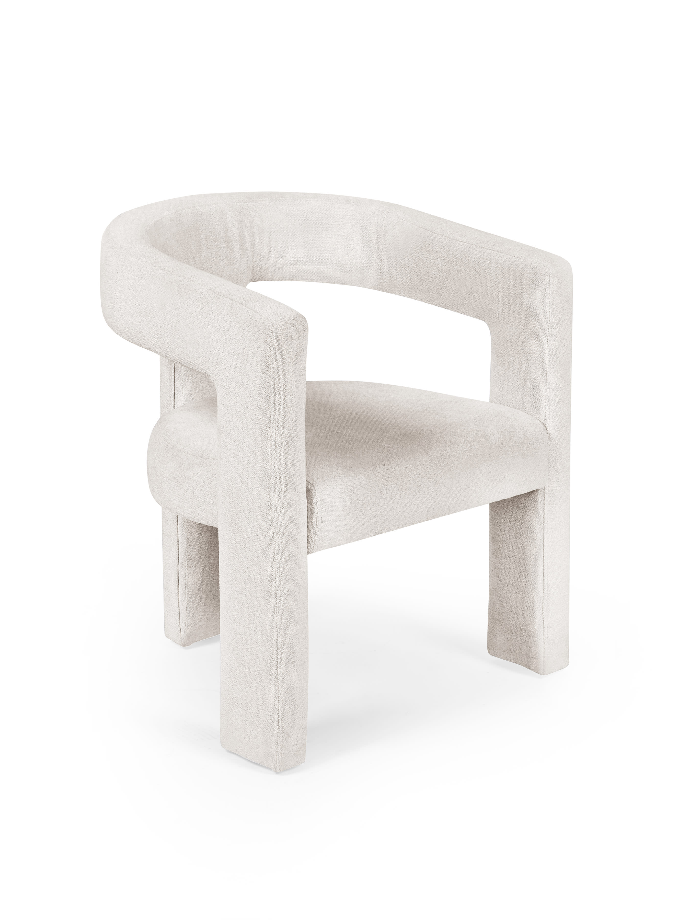 Elara Cream Chenille Upholstered Chair