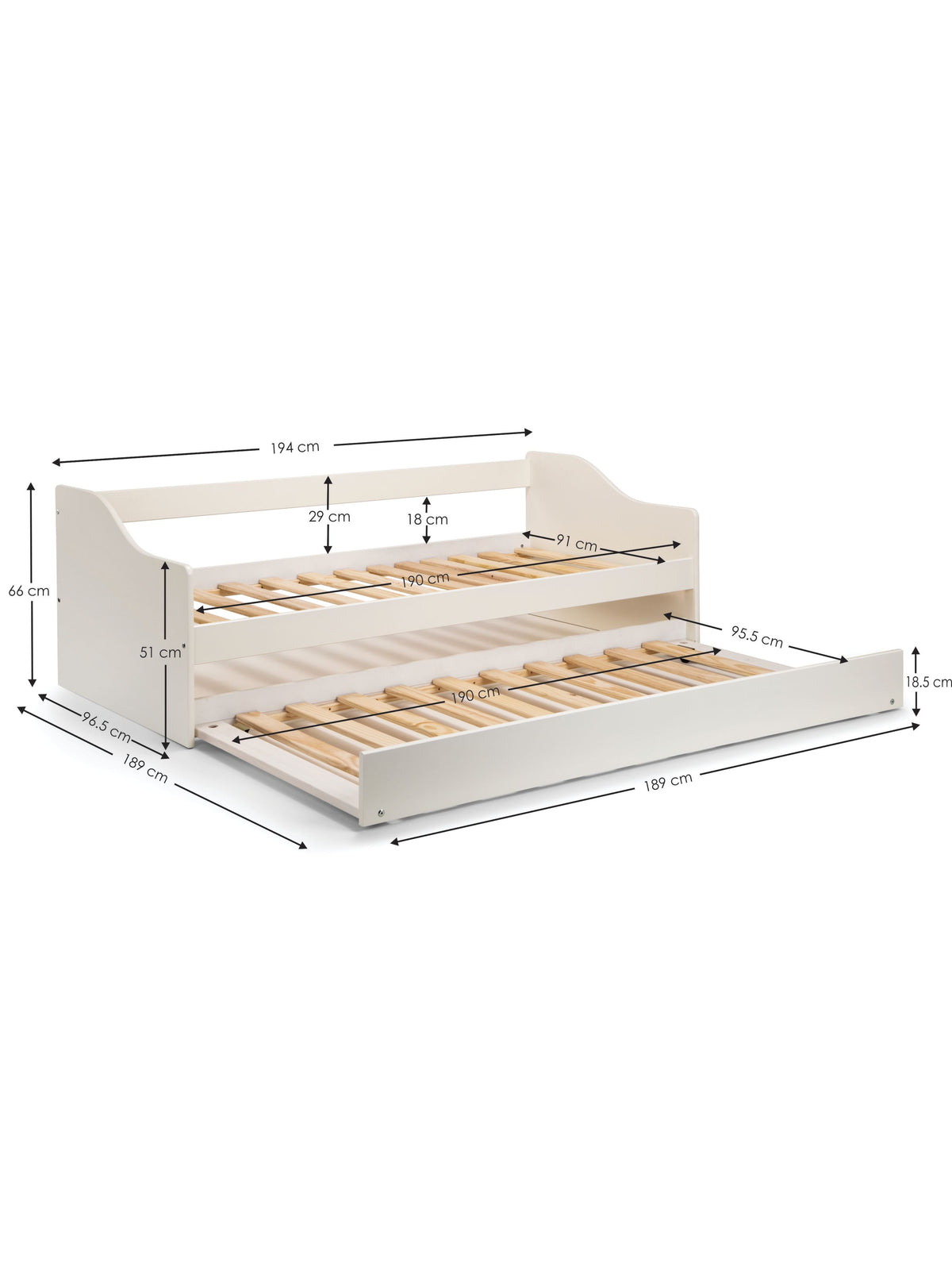 Elba Day Bed - Surf White