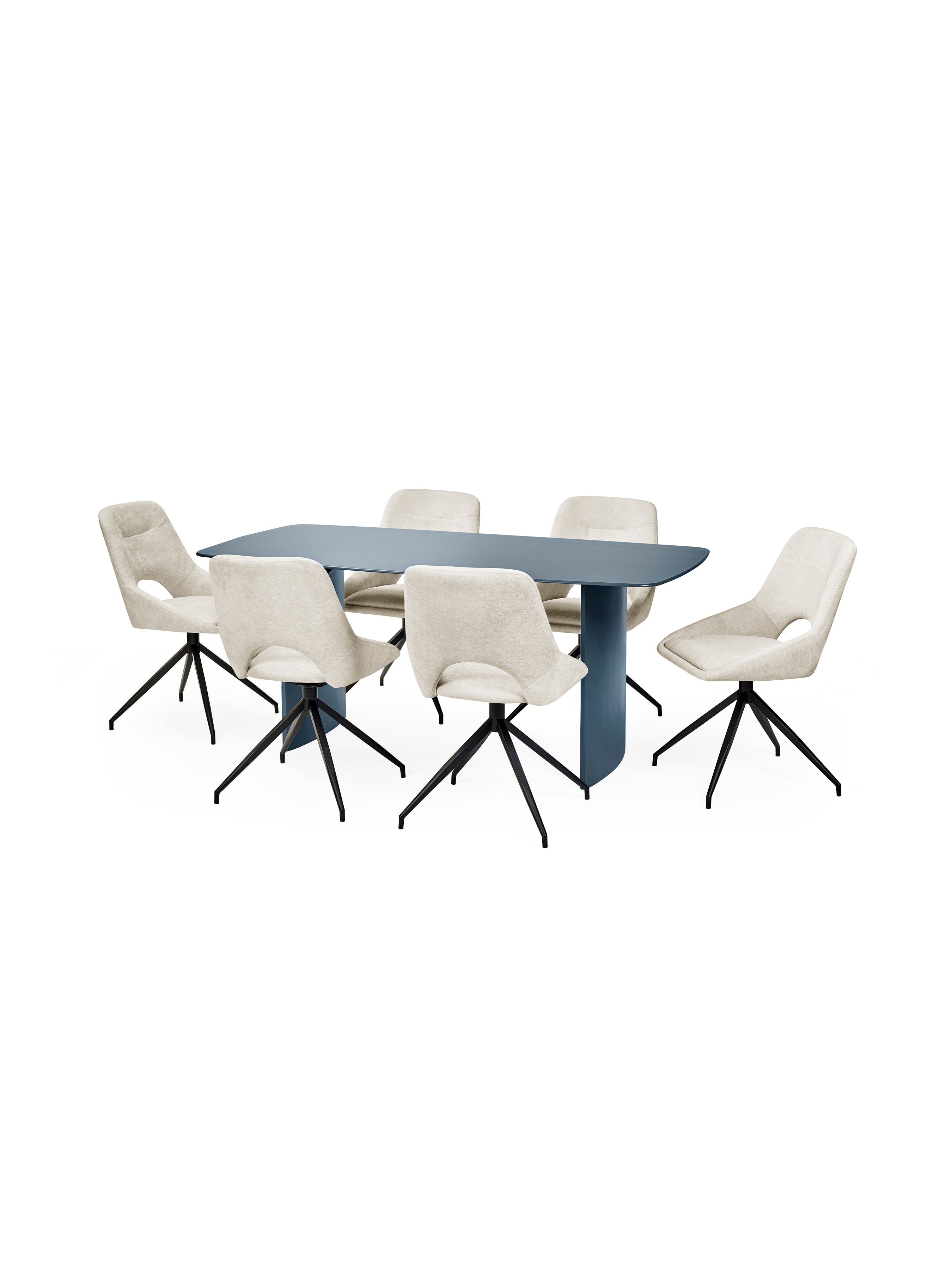 Element Rectangular Glass Table – Matt Blue