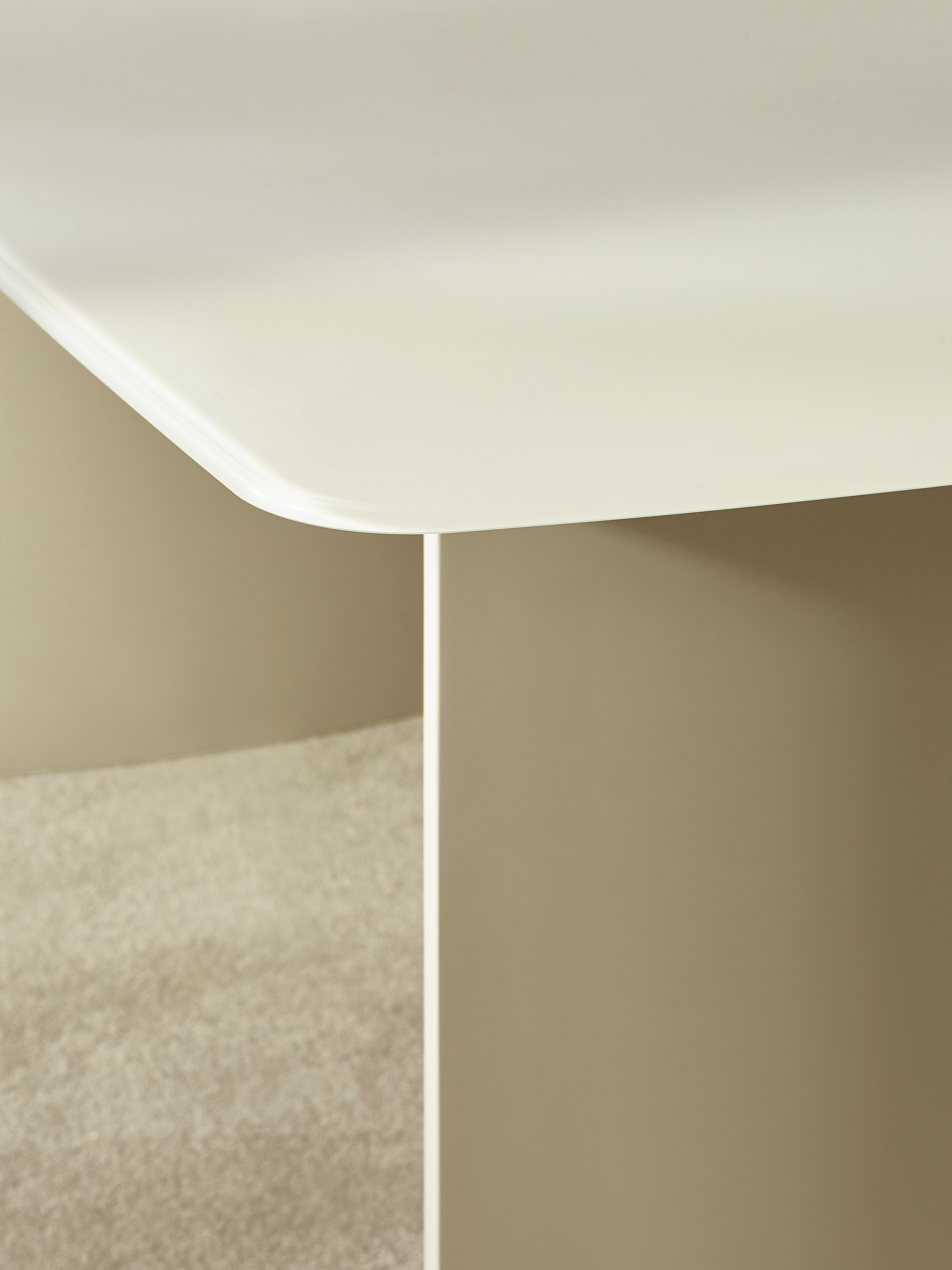 Element Rectangular Glass Table – Matt Cream