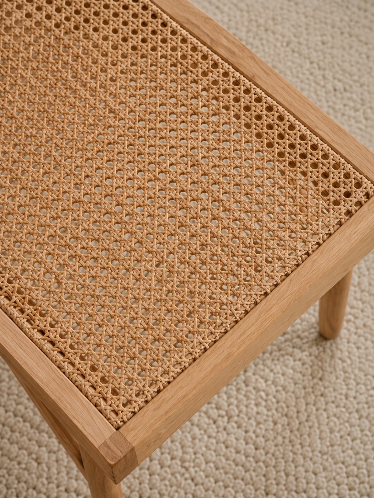Elodie Rattan Bench – Natural Solid Ash
