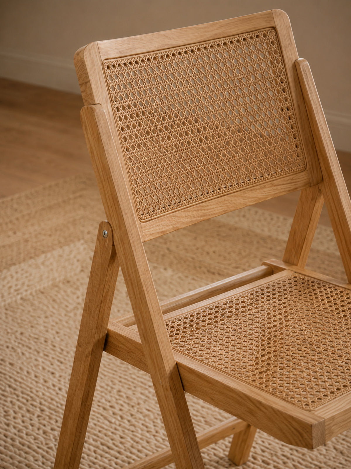 Elodie Folding Rattan Chair (Set of 2) – Natural Solid Ash