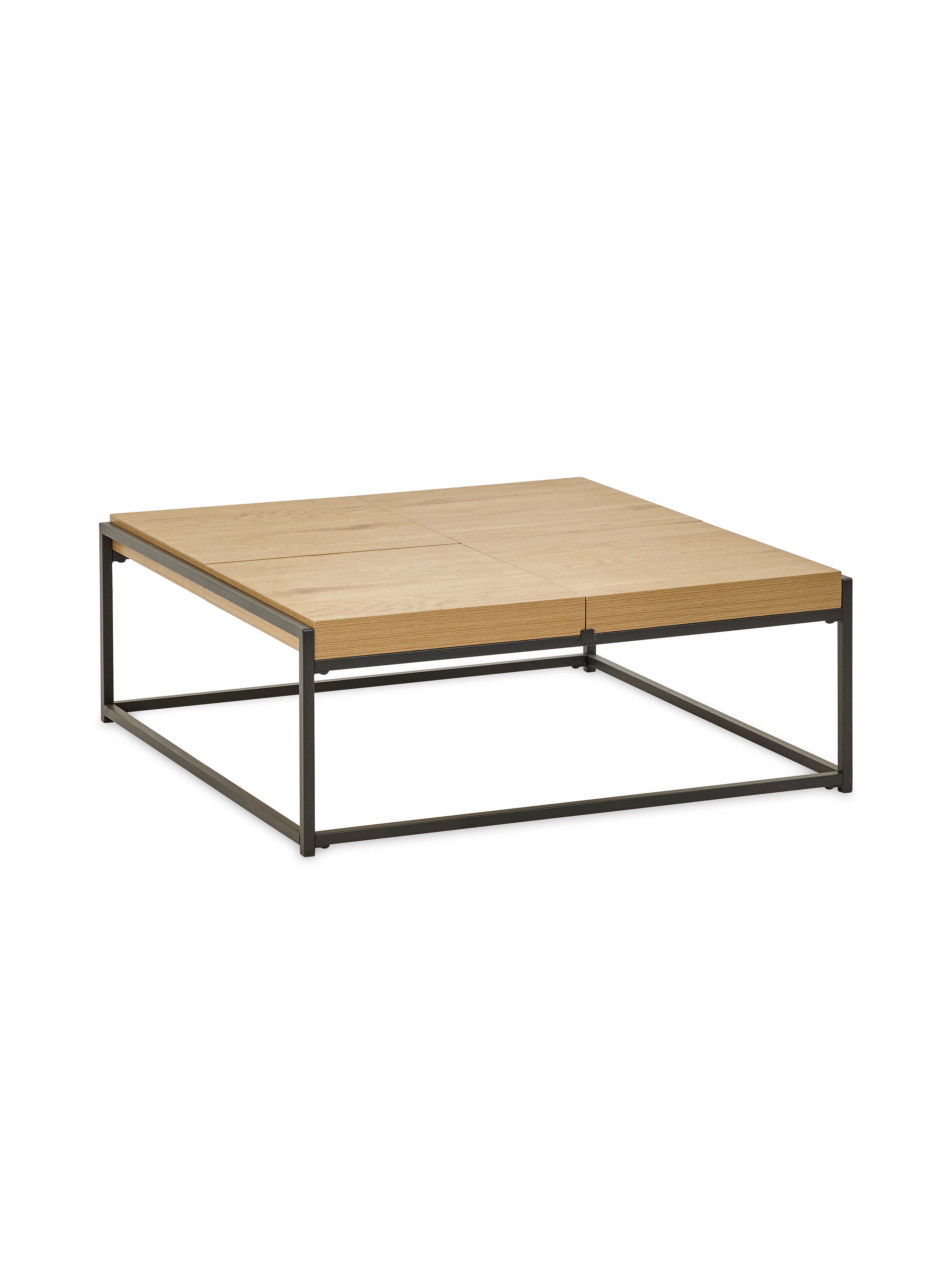 Ezra 83cm Square Tray Coffee Table – Light Oak Effect