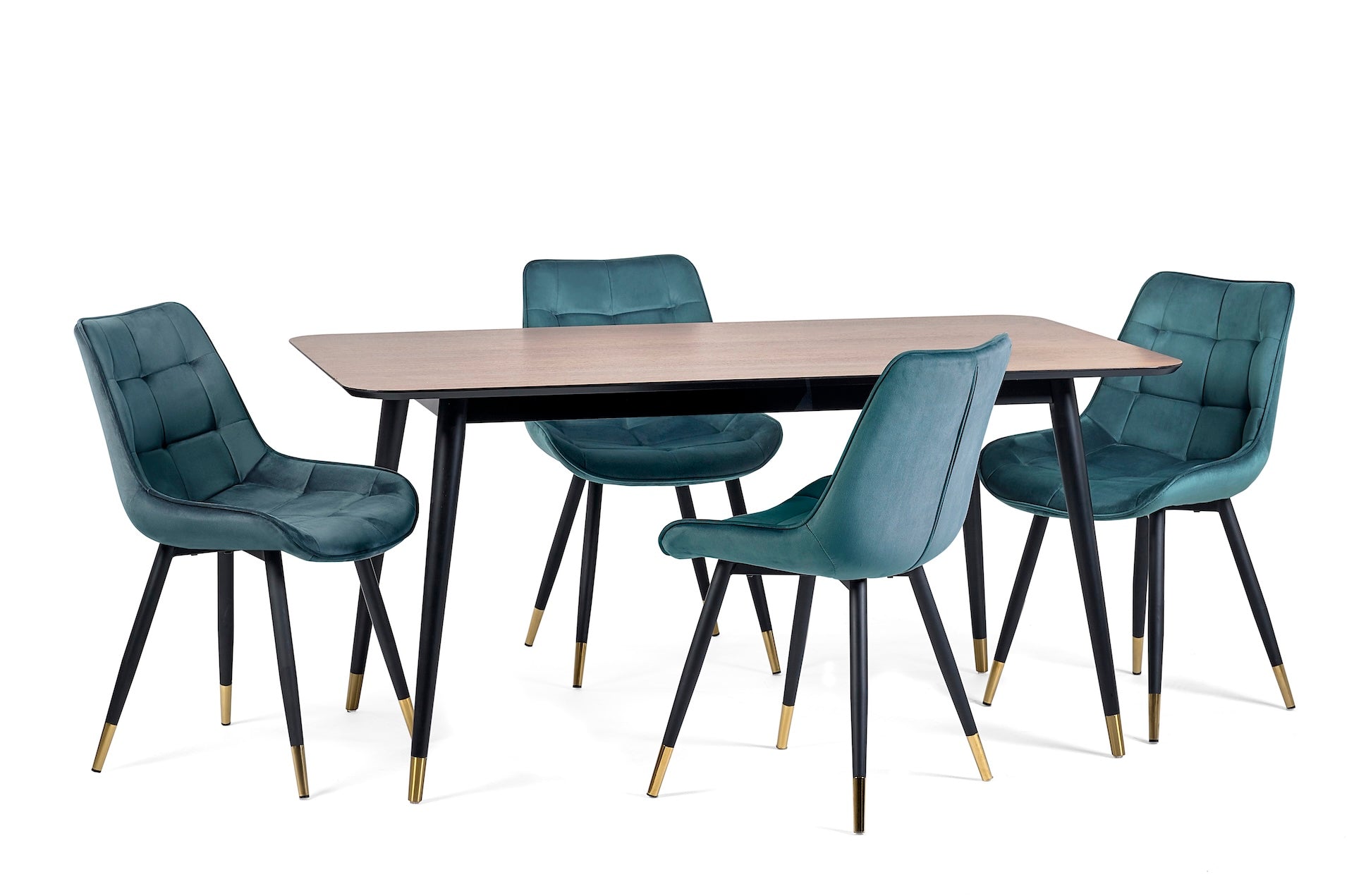 Findlay Rectangular Dining Table - Walnut & Black – Julian Bowen, view 6