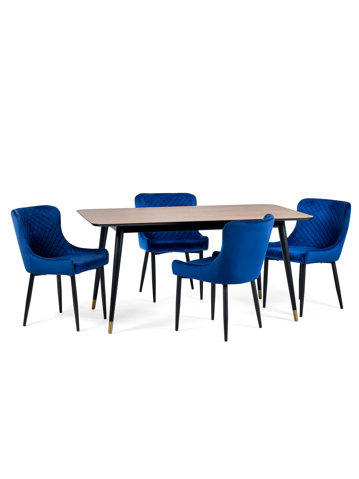 Findlay Rectangular Dining Table - Walnut & Black