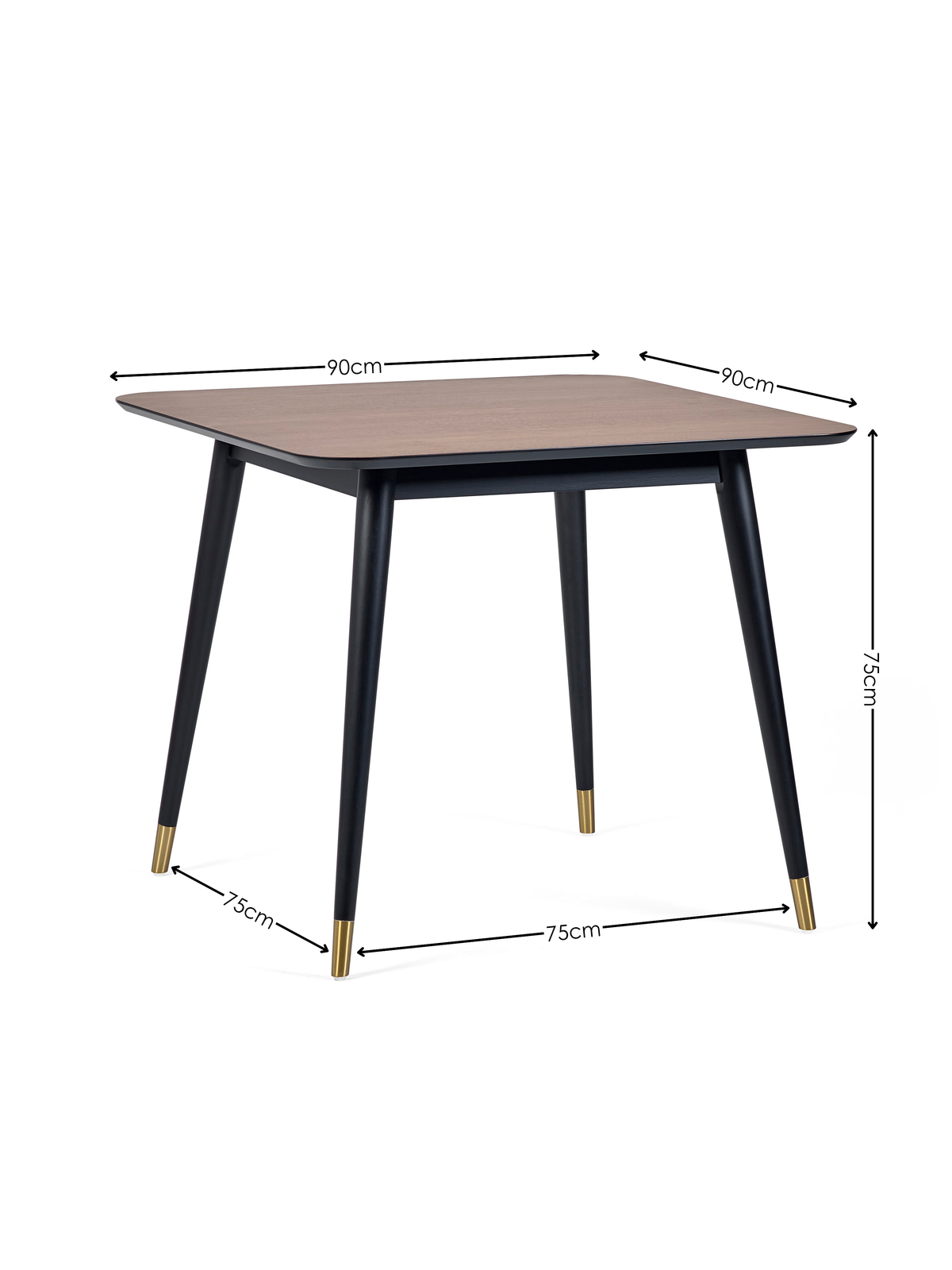 Findlay Square Dining Table - Walnut & Black