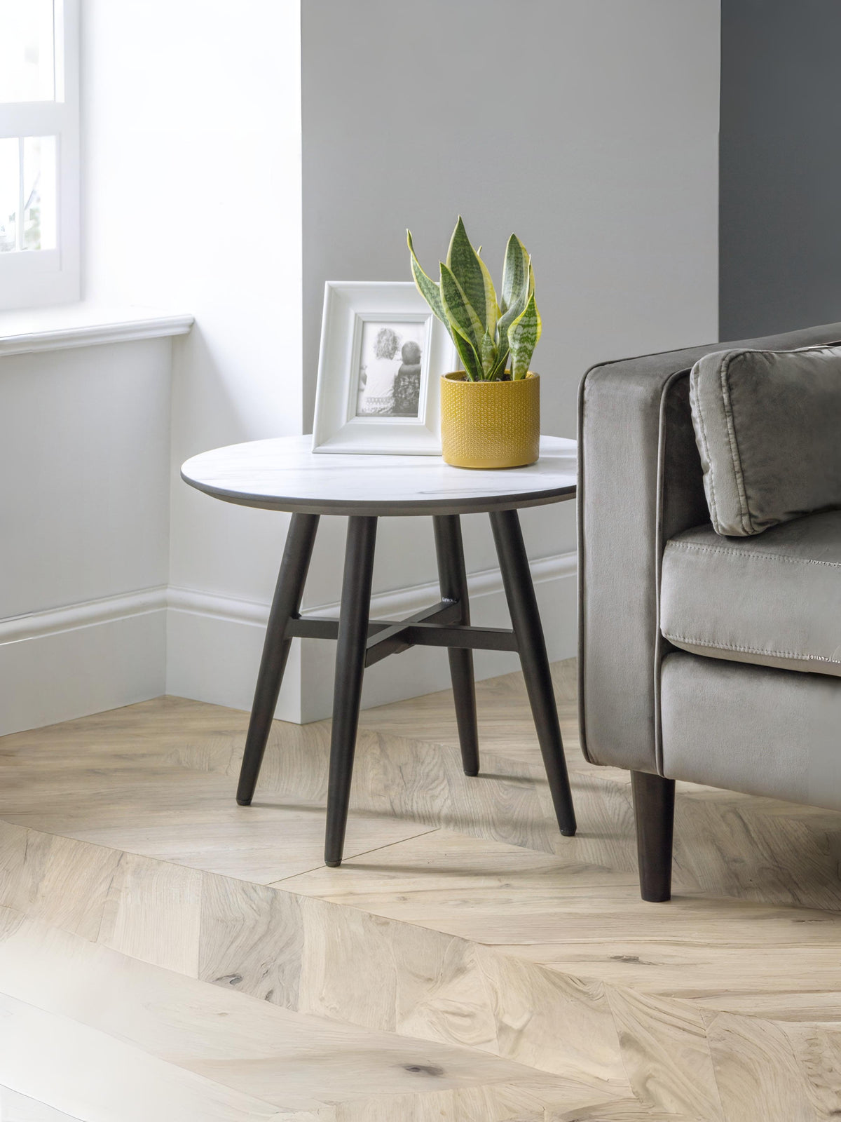 Firenze Marble Effect Lamp Table