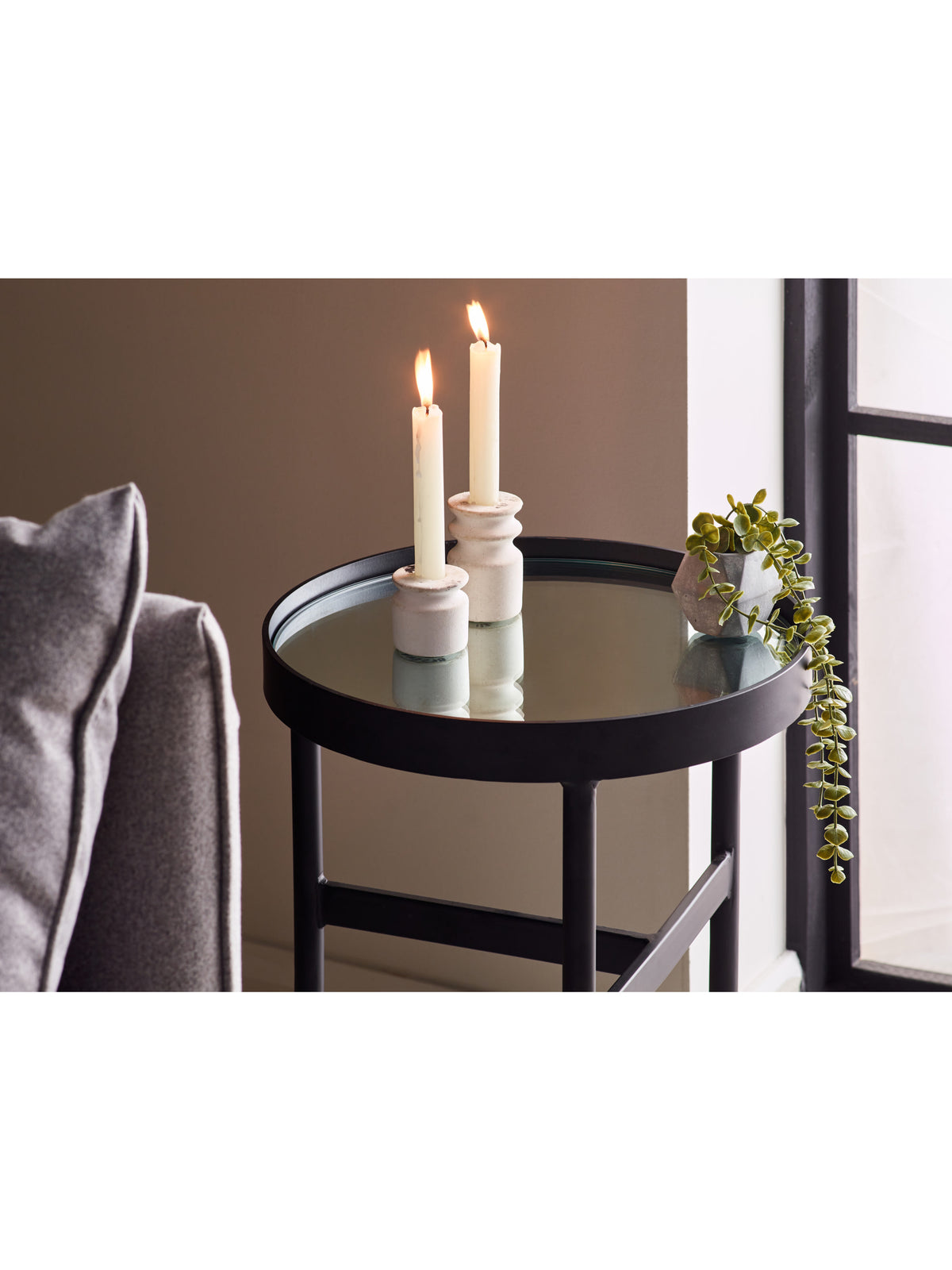 Franki Mirror Glass Lamp Table