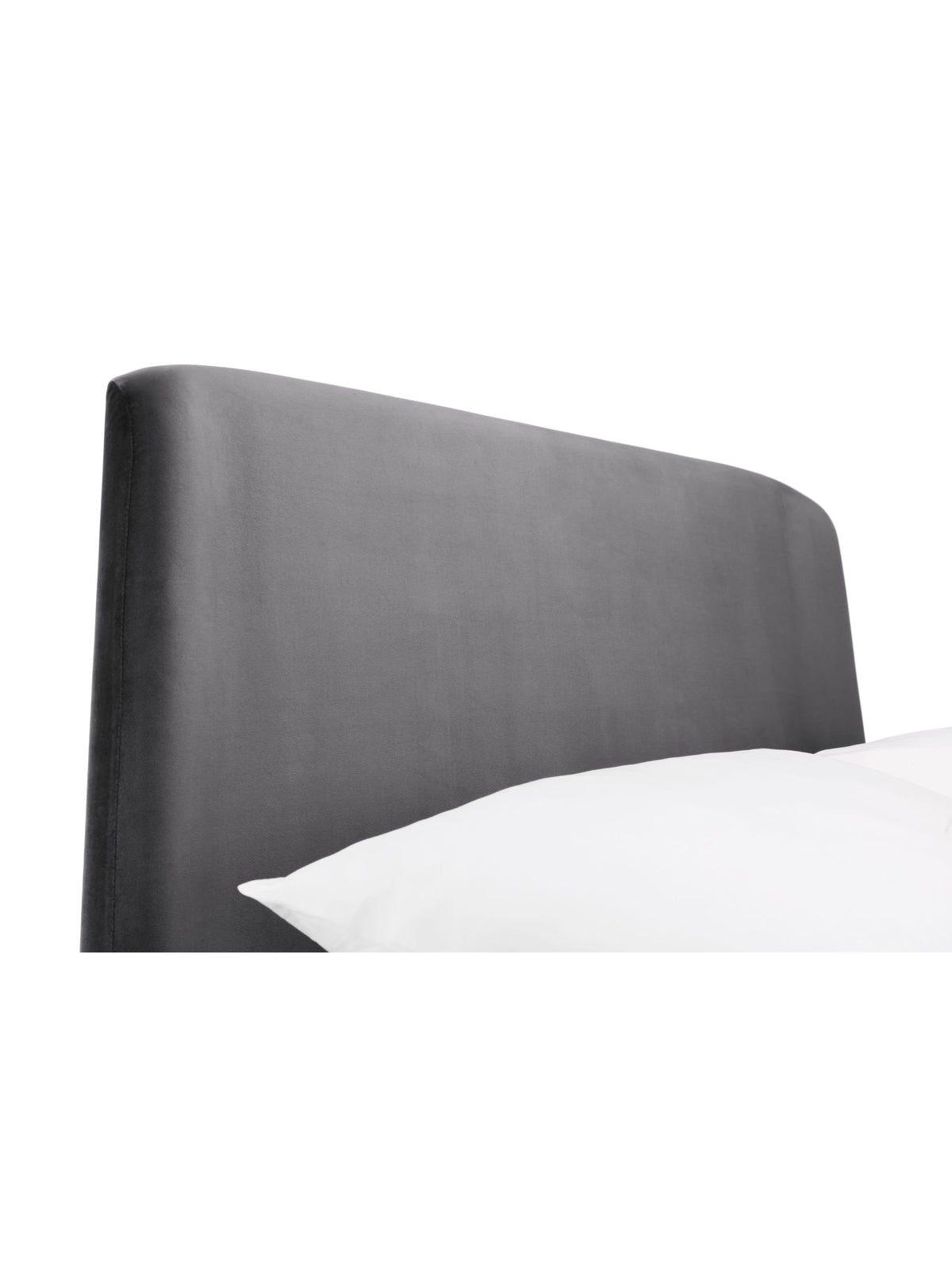 Frida Curved Velvet Bed - Grey