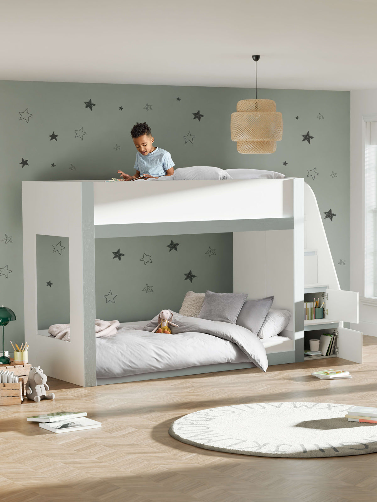 Gaia Bunk Bed - White and Silver