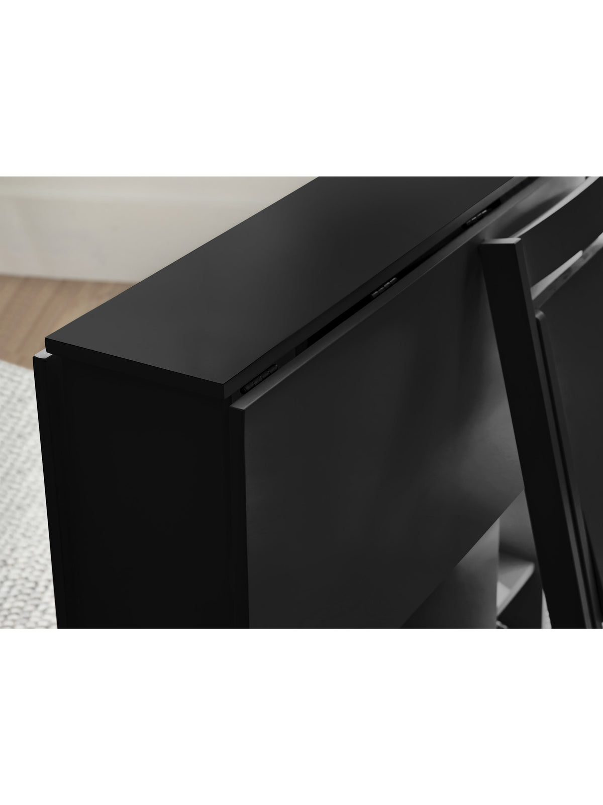 Gatan Small Gateleg Table With 2 Chairs - Black