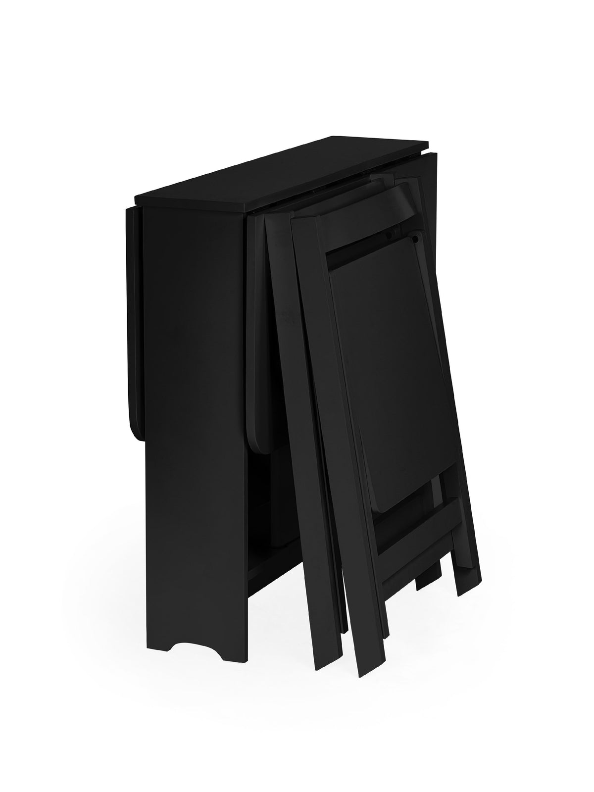 Gatan Small Gateleg Table With 2 Chairs - Black