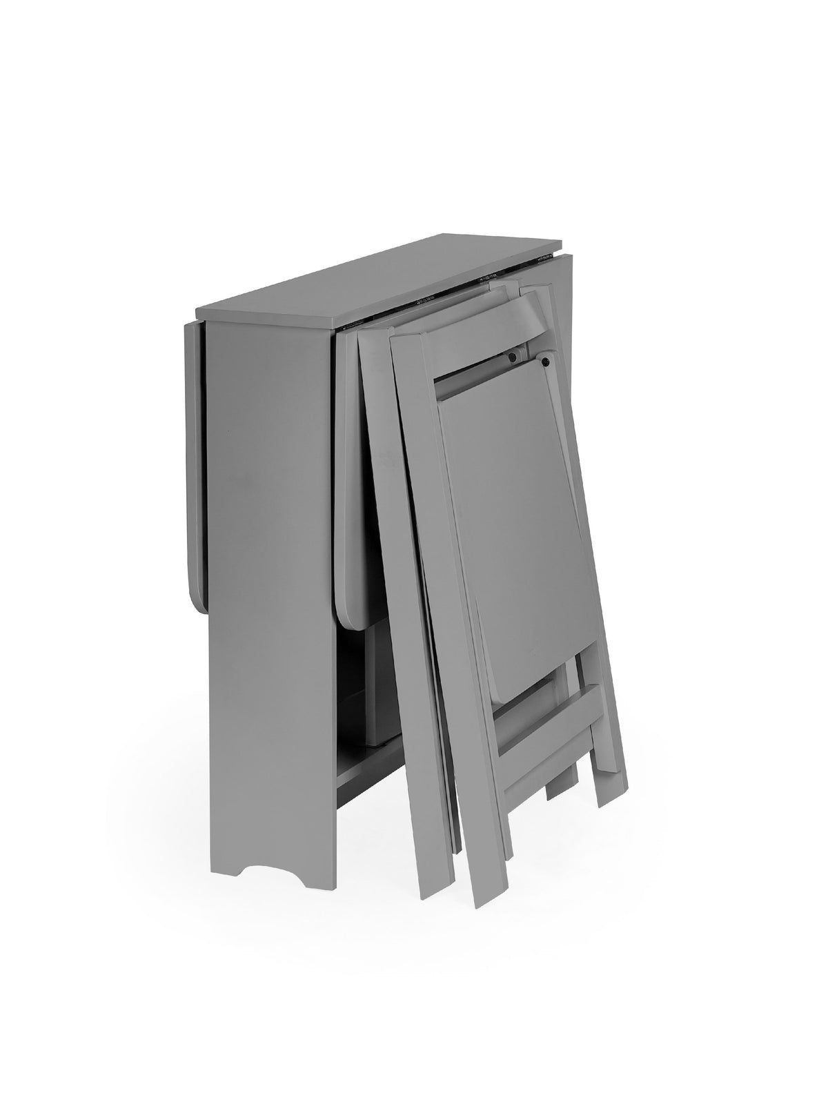 Gatan Small Gateleg Table With 2 Chairs - Grey