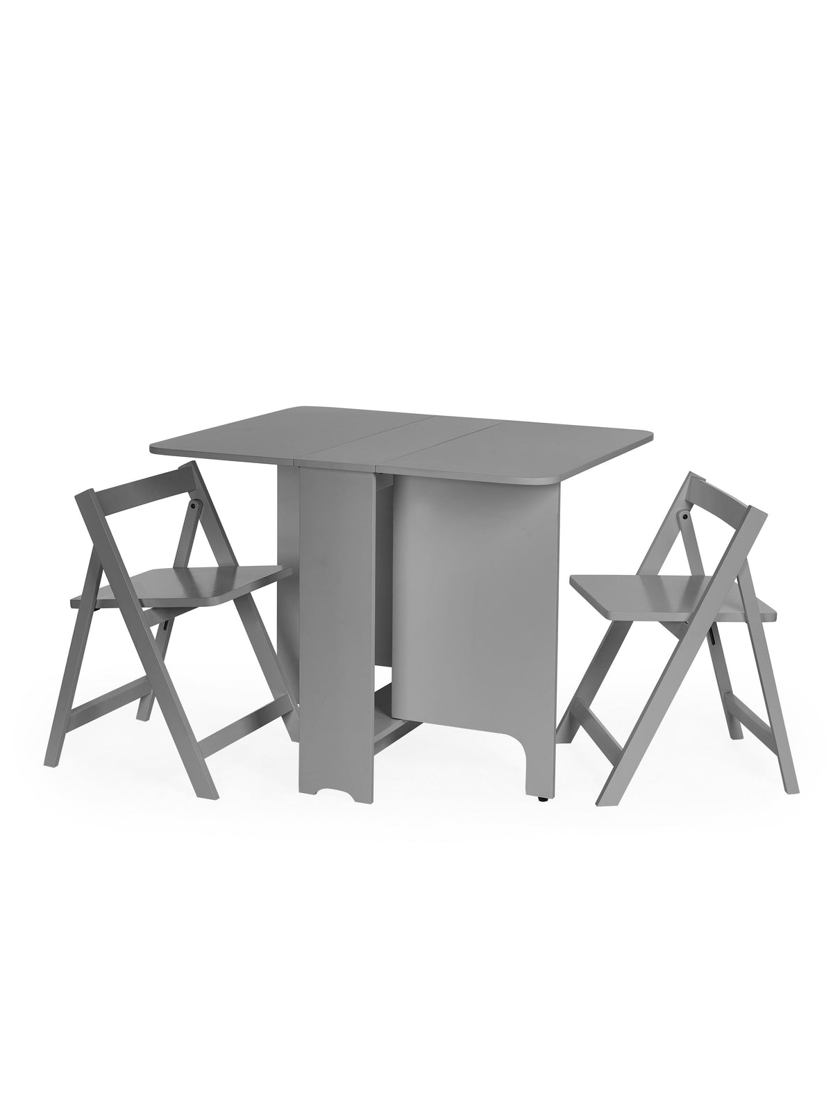 Gatan Small Gateleg Table With 2 Chairs - Grey