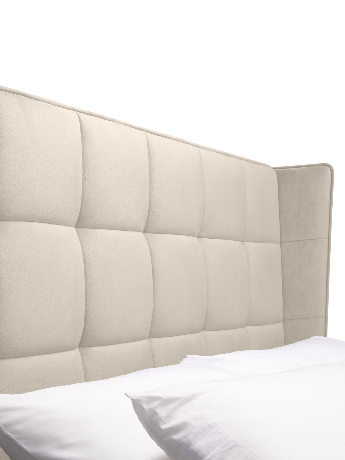 Gatsby Cream Velvet Ottoman Storage Bed