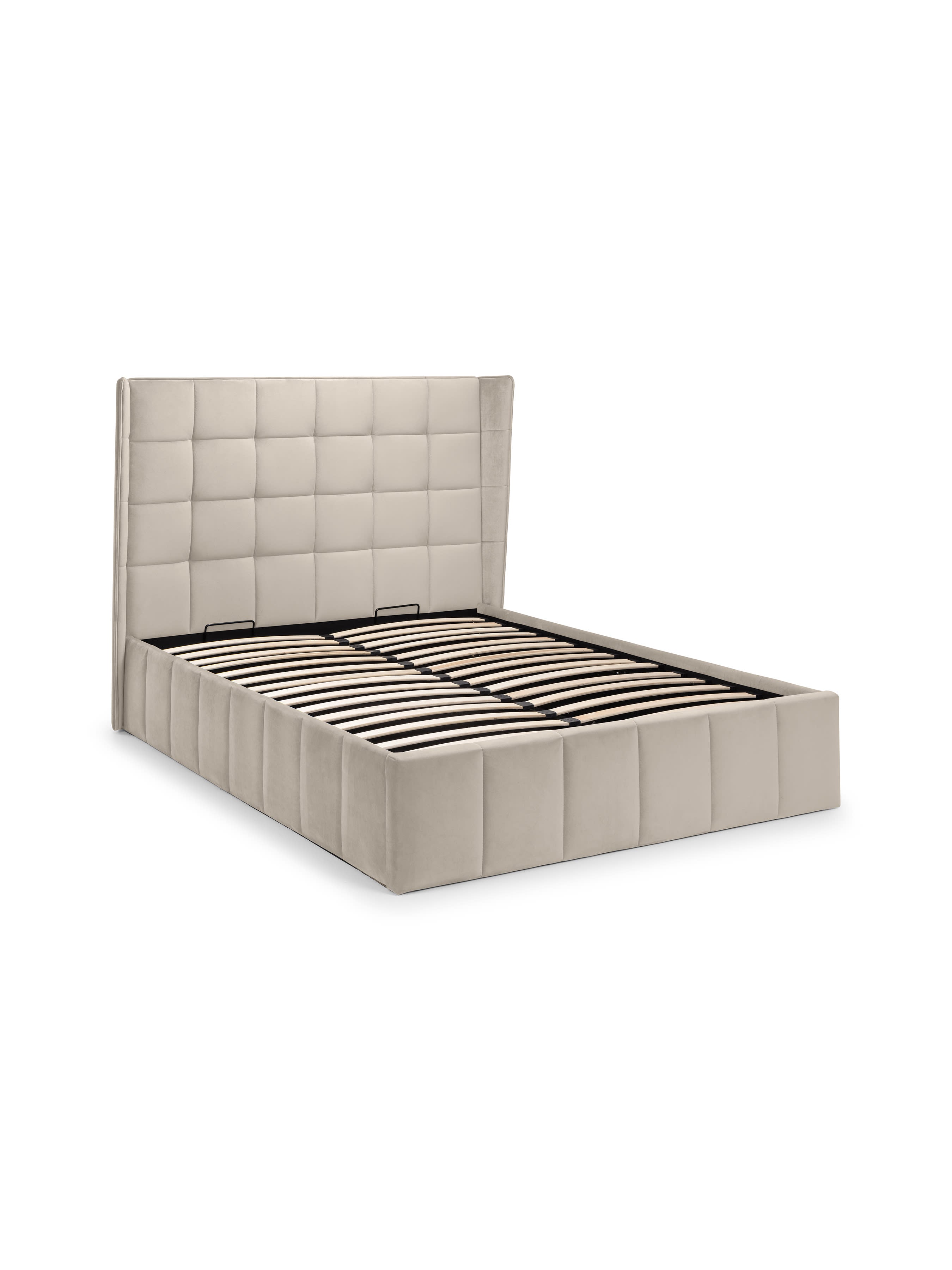 Gatsby Cream Velvet Ottoman Storage Bed