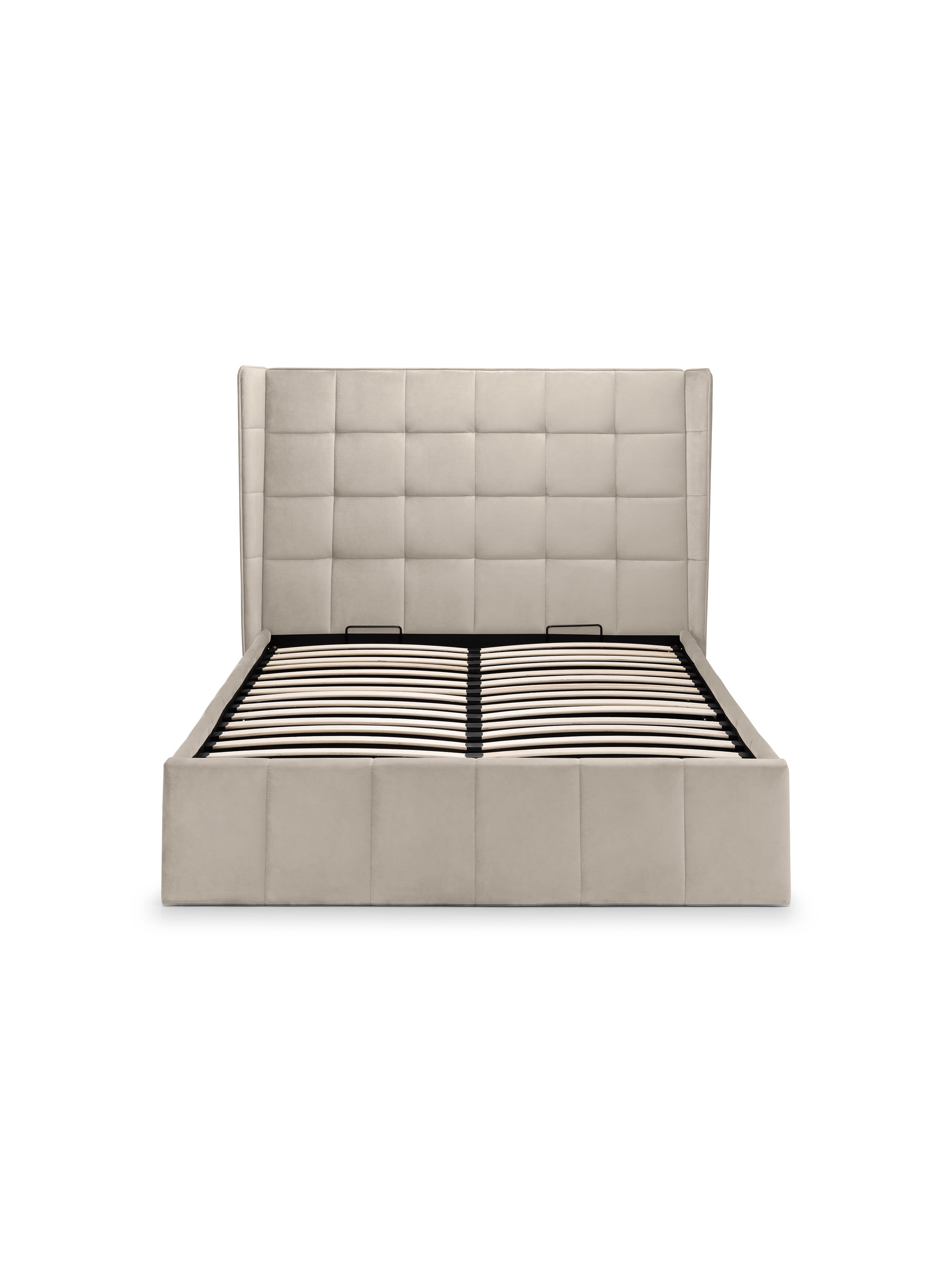 Gatsby Cream Velvet Ottoman Storage Bed