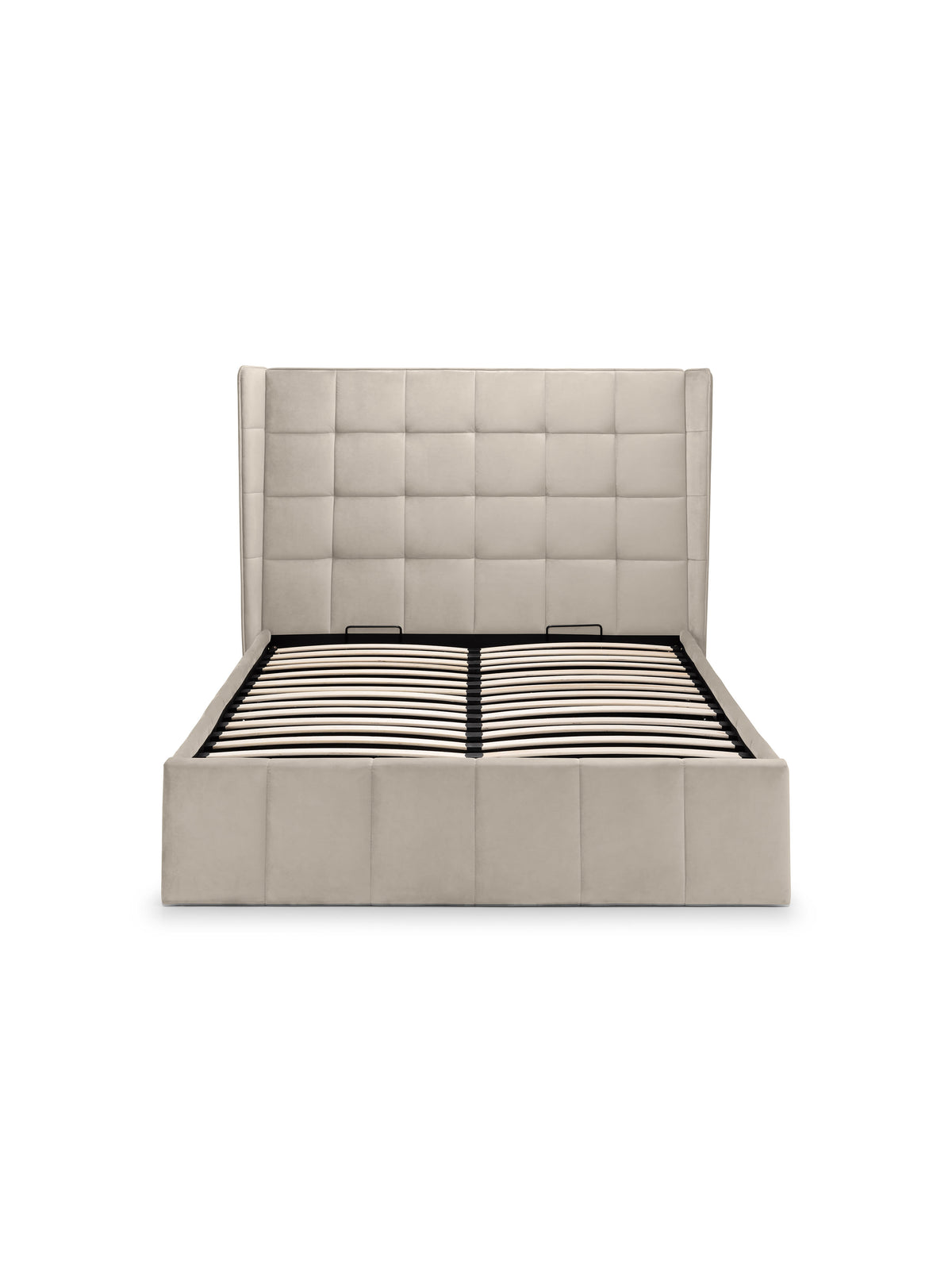 Gatsby Cream Velvet Ottoman Storage Bed