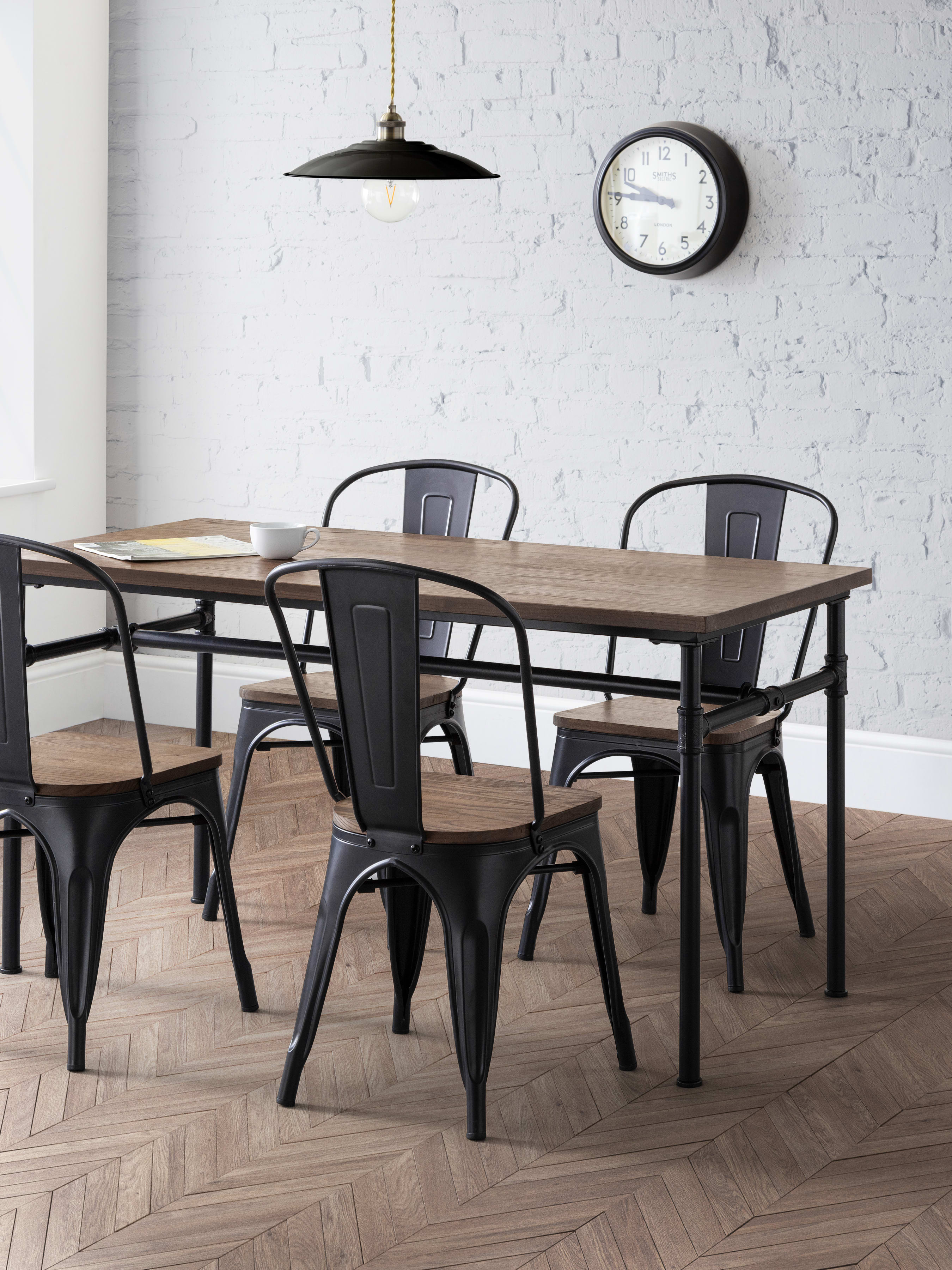 Grafton Square Table and 4 Grafton Chairs – Mocha Elm