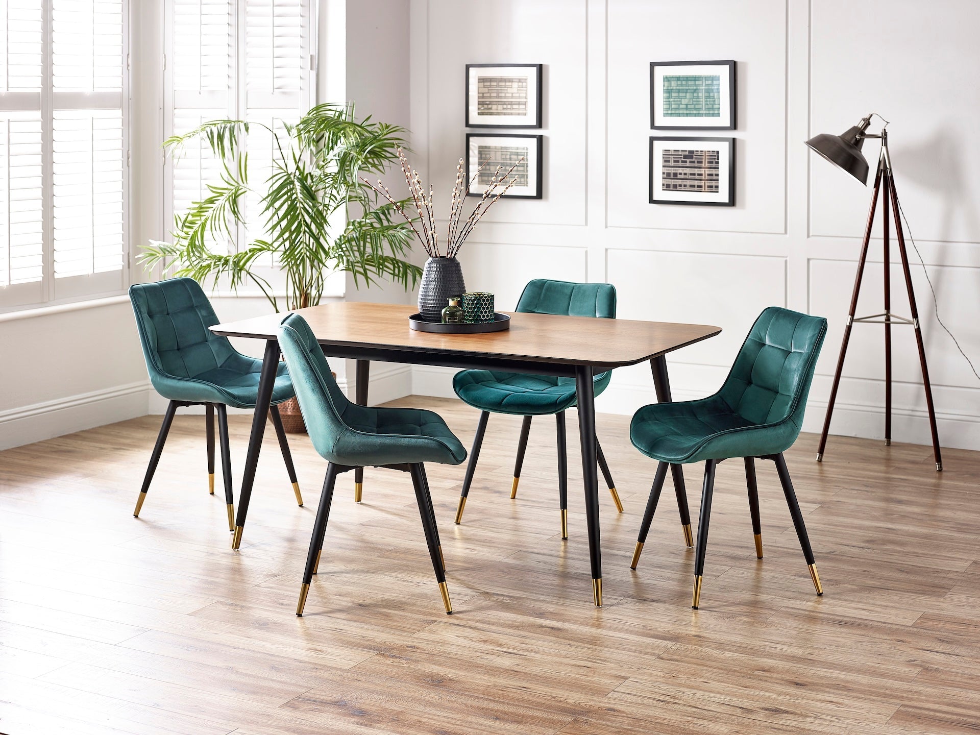 Hadid Dining Chairs - Green (Set Of 2) – Julian Bowen, view 2