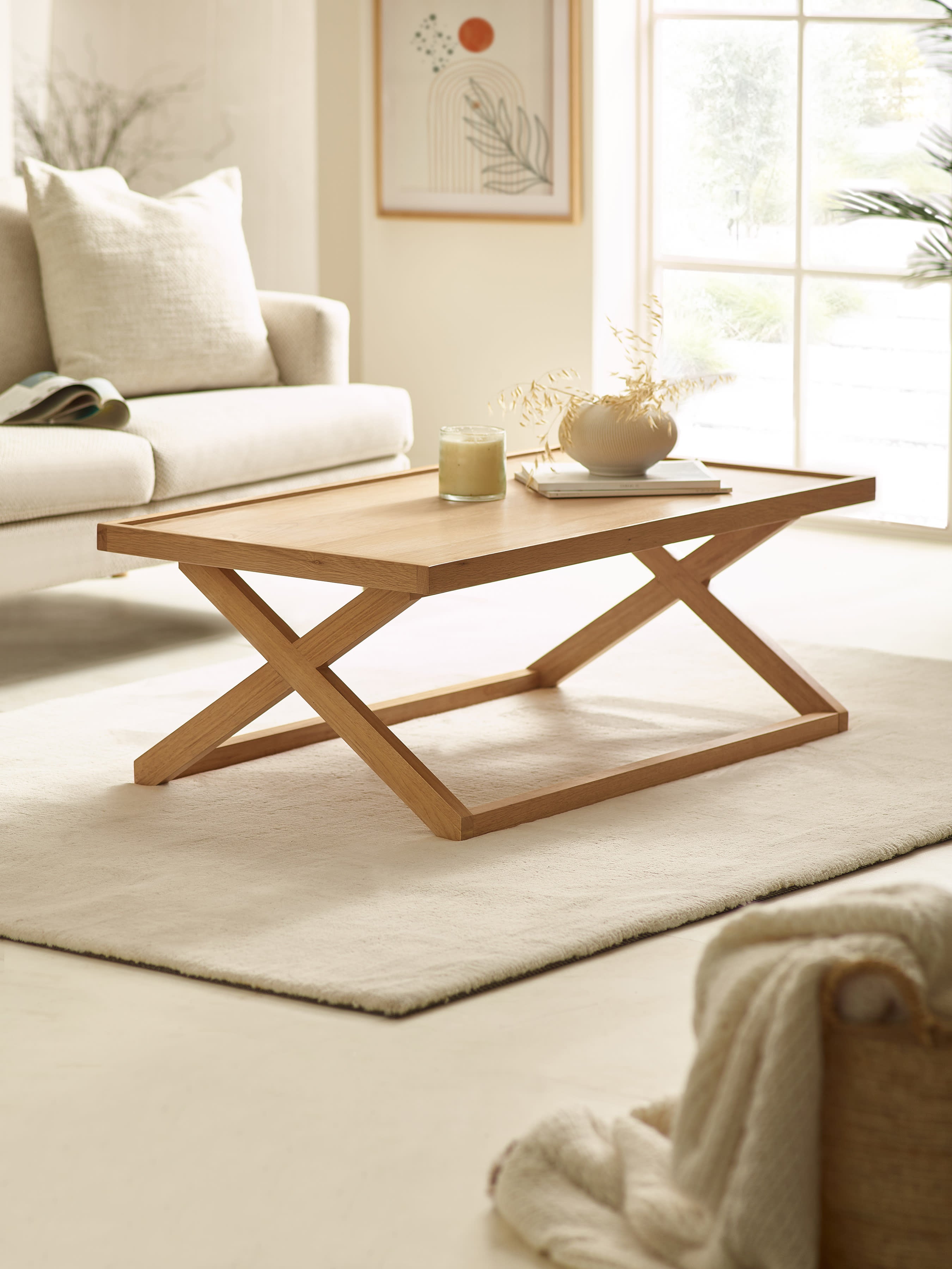 Haddon Natural Oak 110cm Coffee Table – Natural Oak Effect