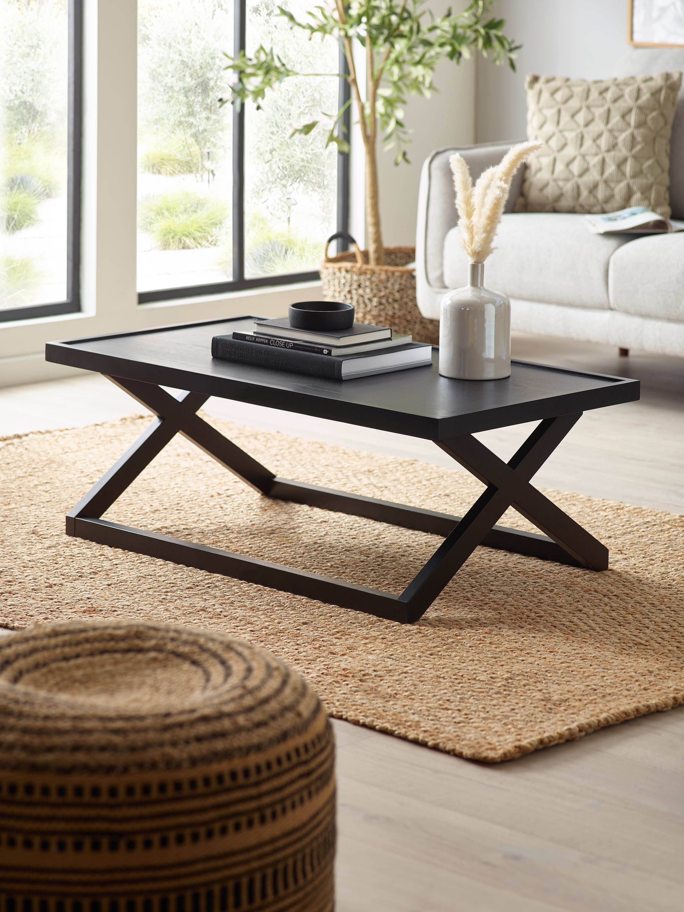 Haddon Black 110cm Coffee Table