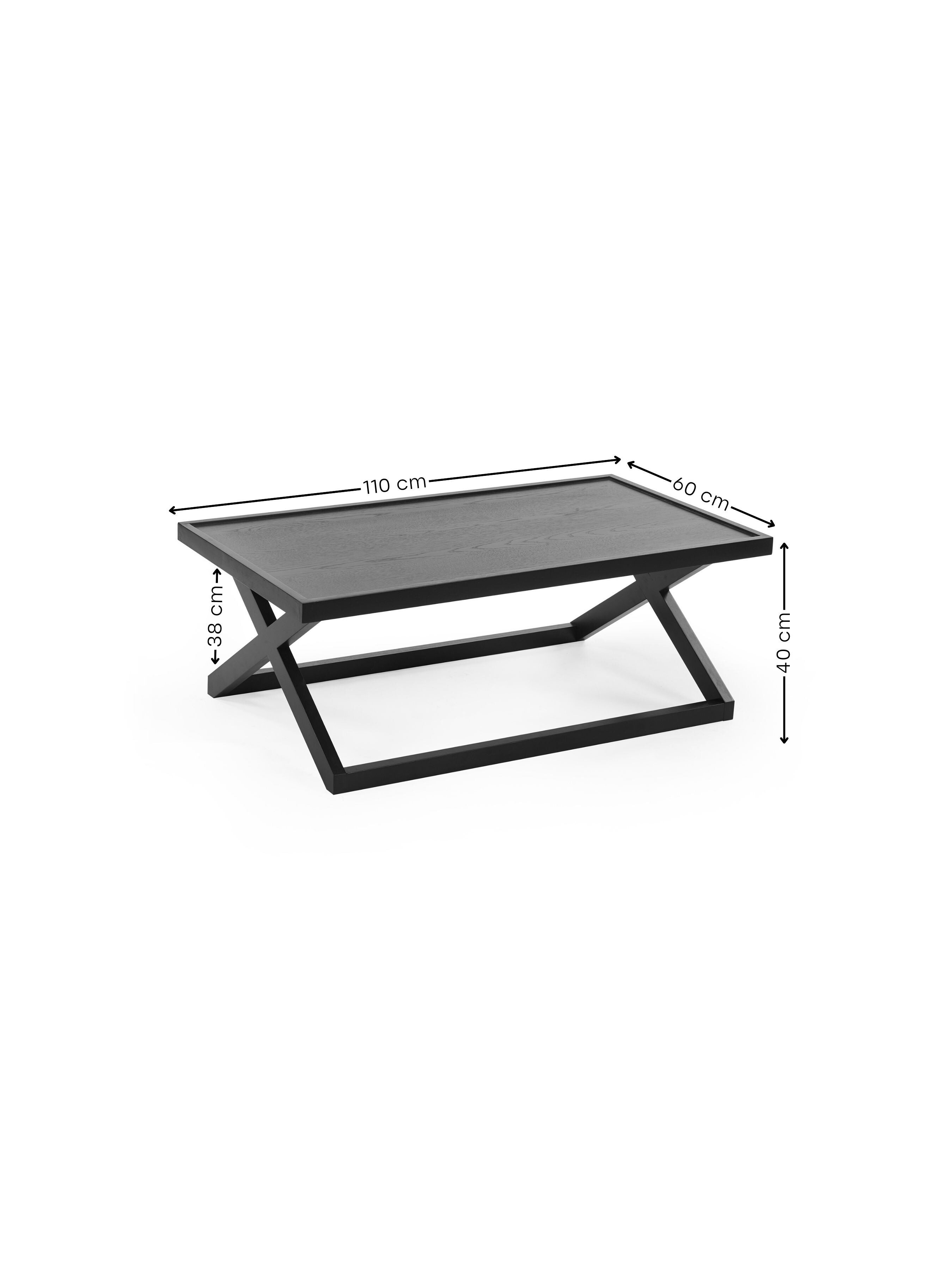 Haddon Black 110cm Coffee Table