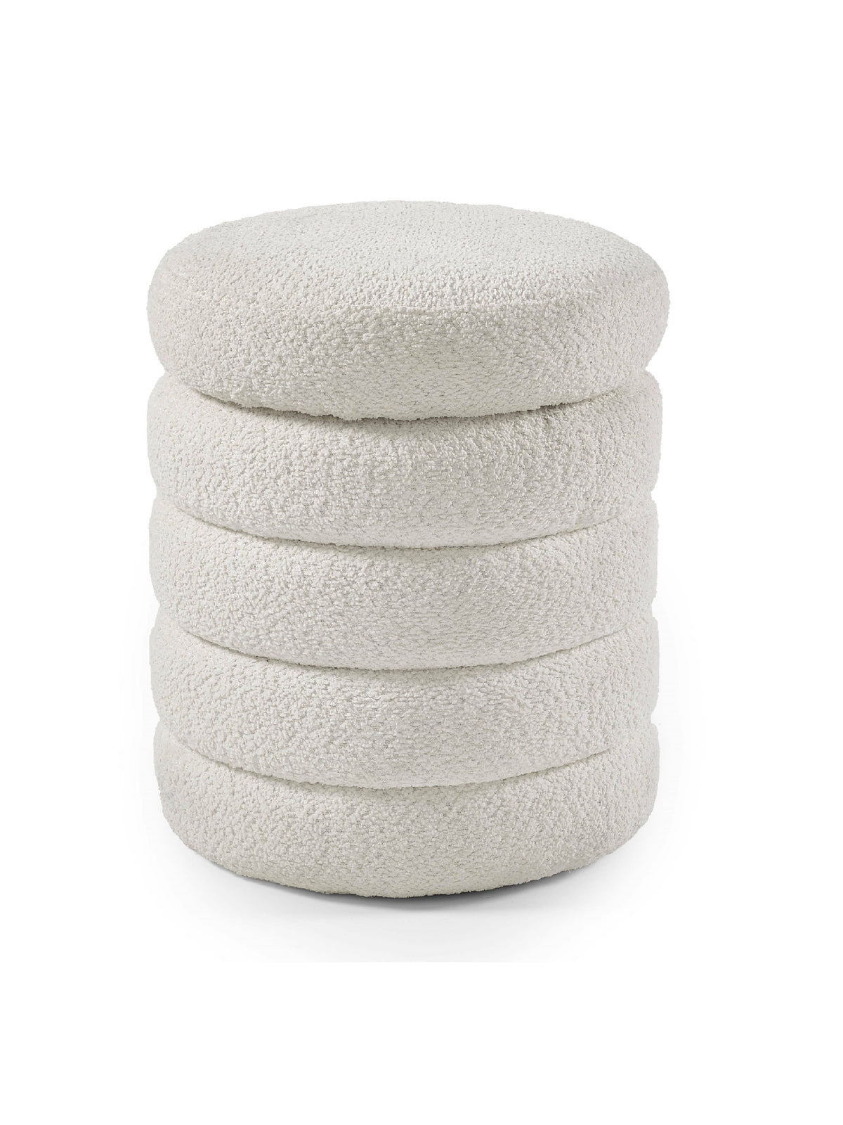 Hailey Ivory Boucle Upholstered 40cm Storage Stool