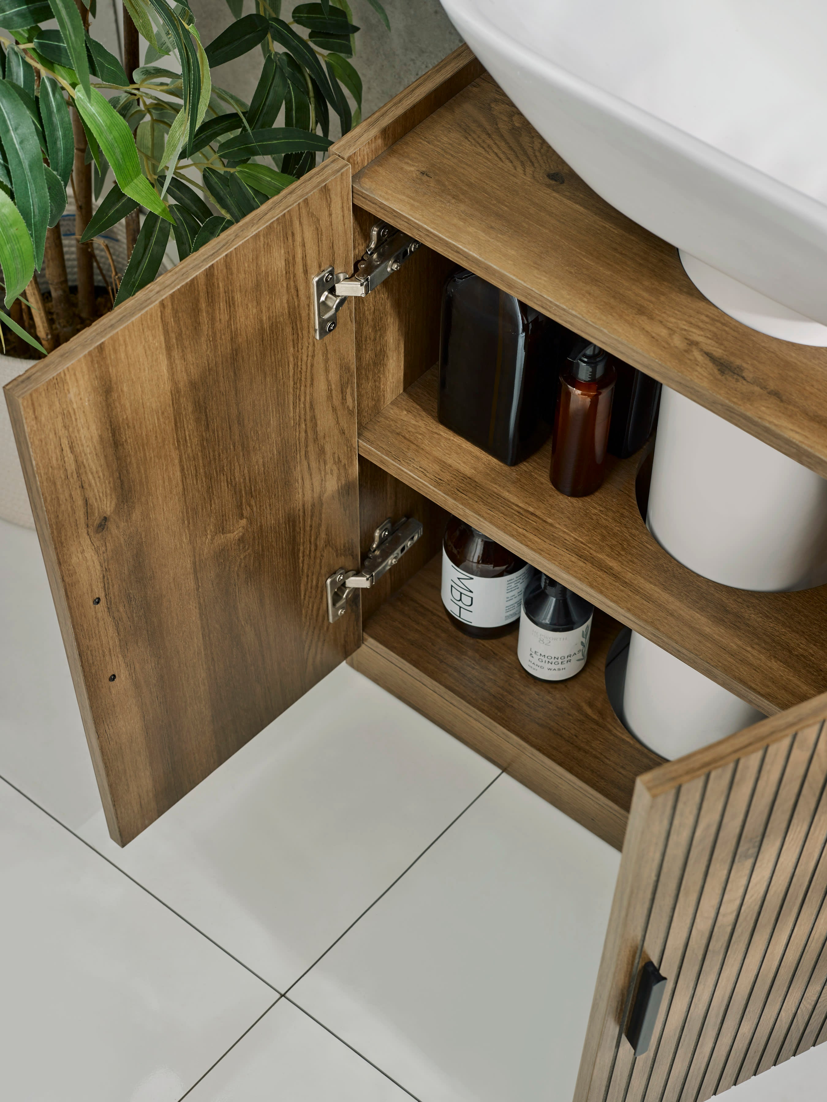 Hampshire Walnut Effect Under Sink Bathroom Storage Unit
