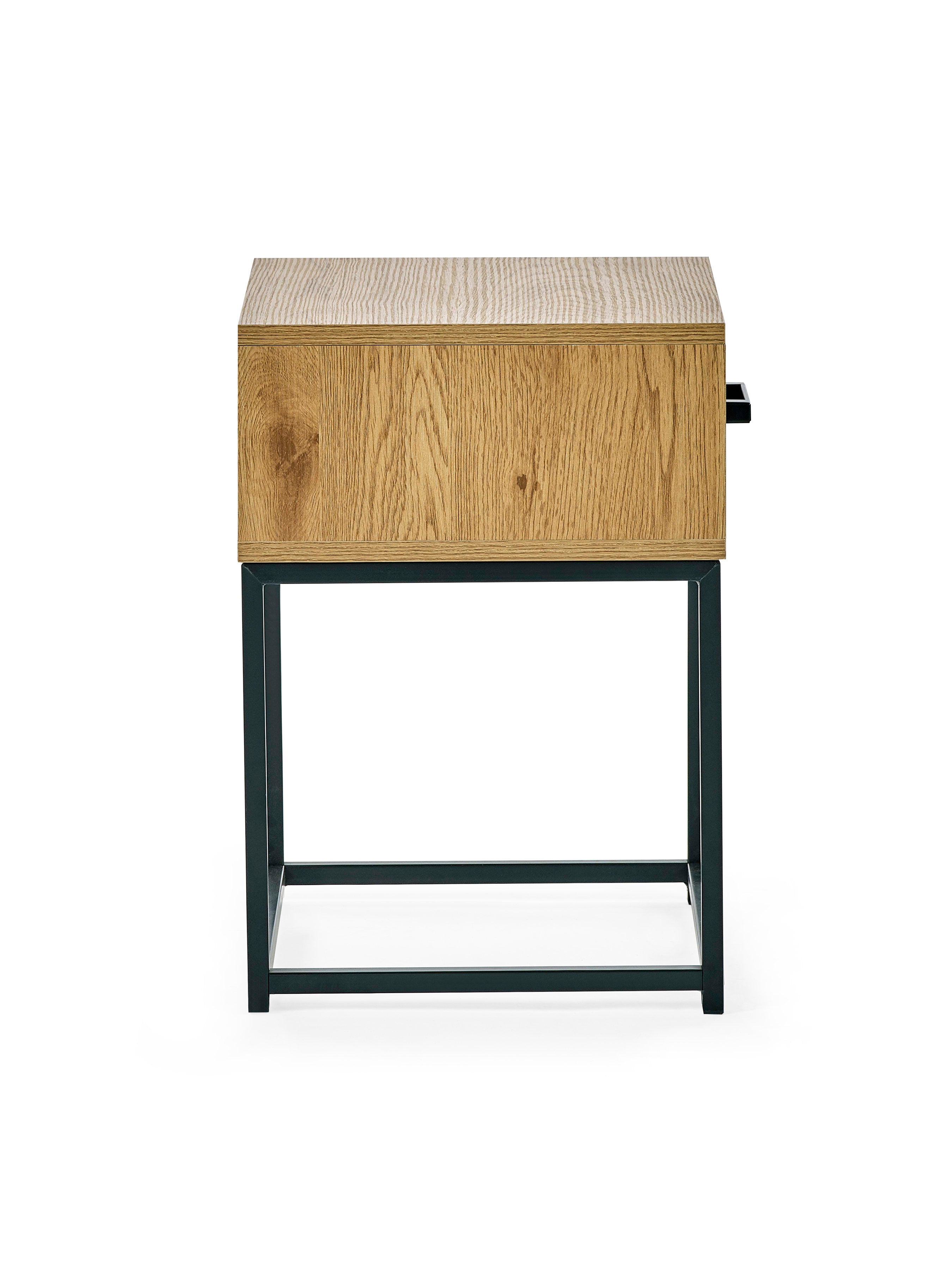 Harlow Light Oak Effect 1 Drawer Bedside Table