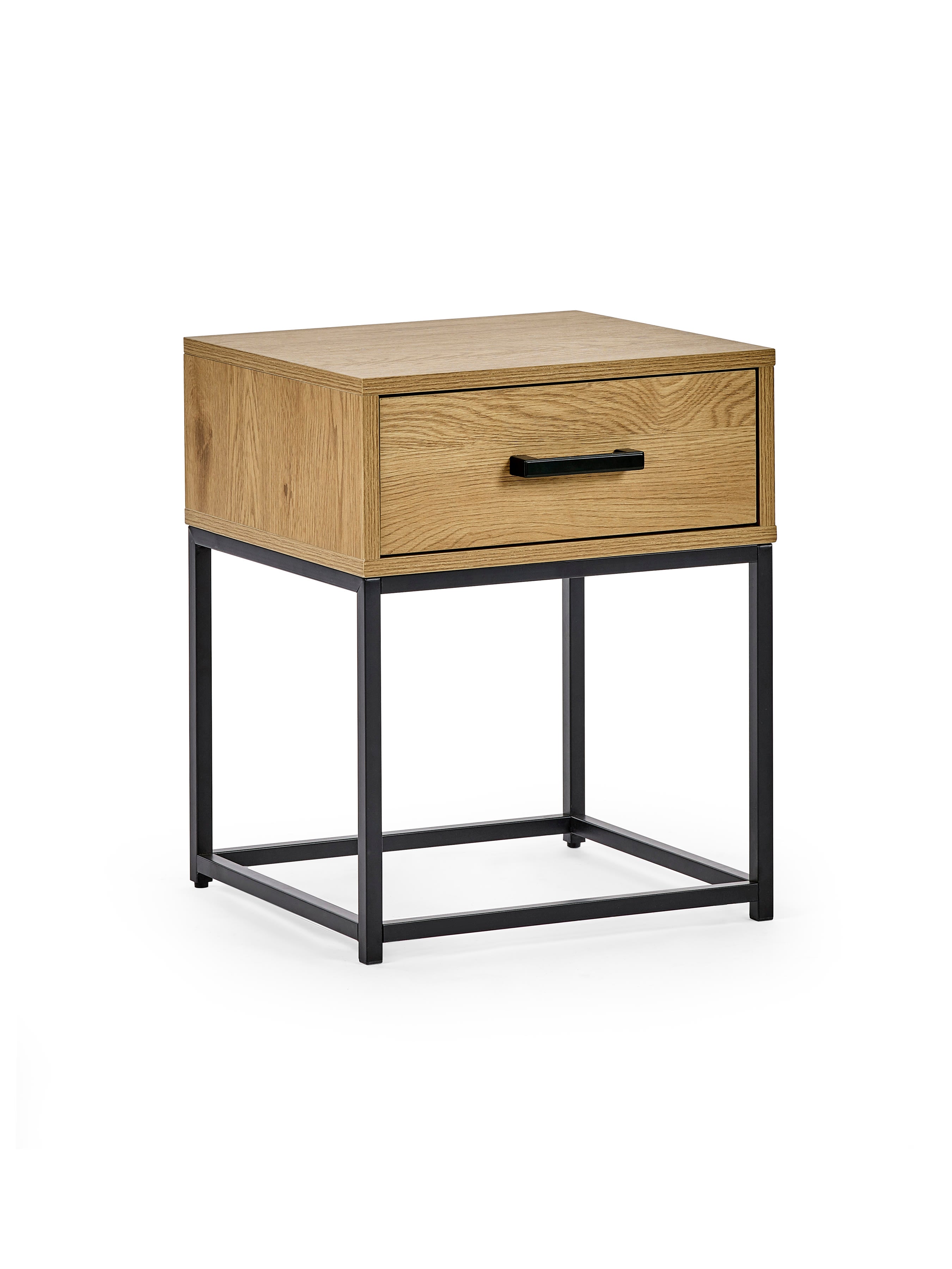 Harlow Light Oak Effect 1 Drawer Bedside Table