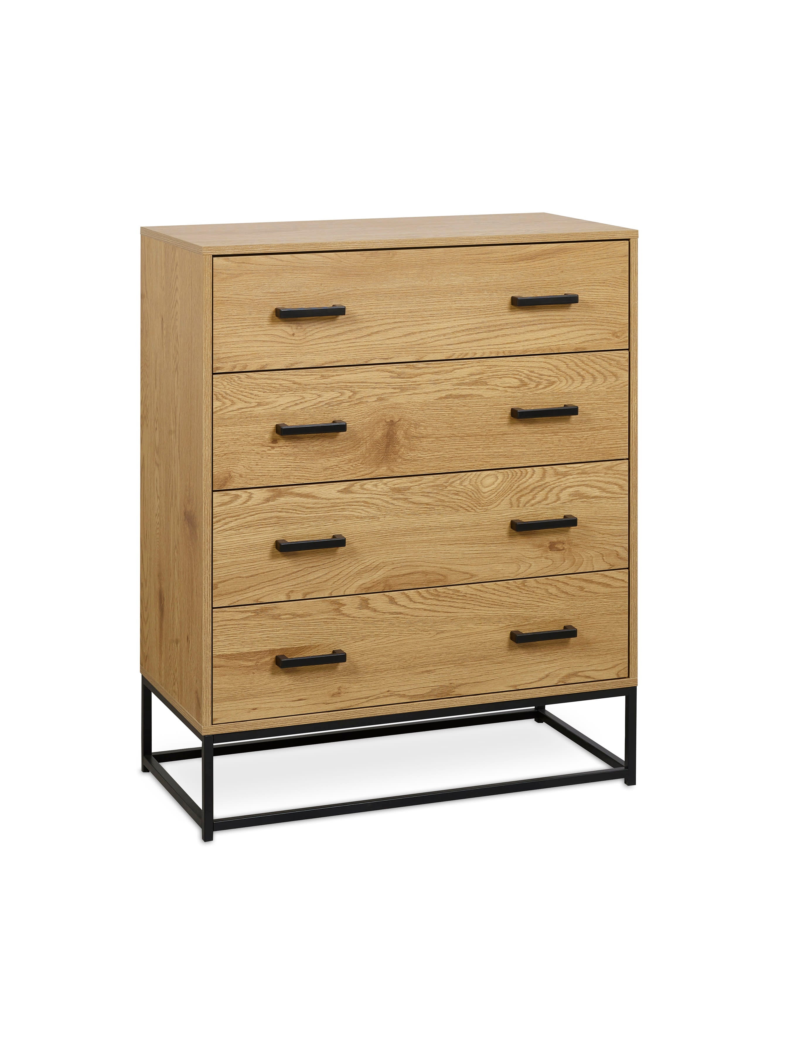 Harlow Light Oak Effect 4 Drawer Chest