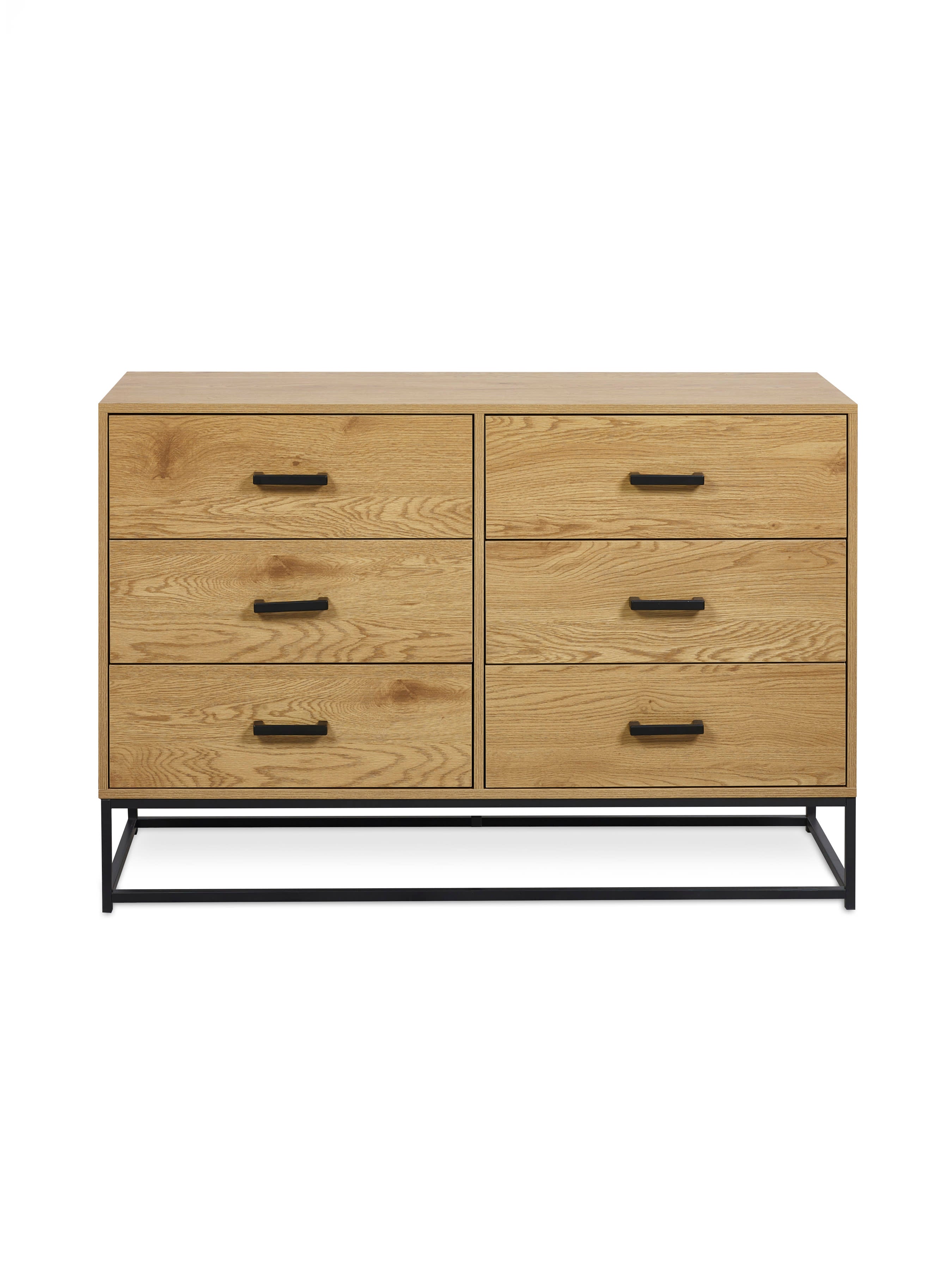 Harlow Light Oak Effect 6 Drawer Chest