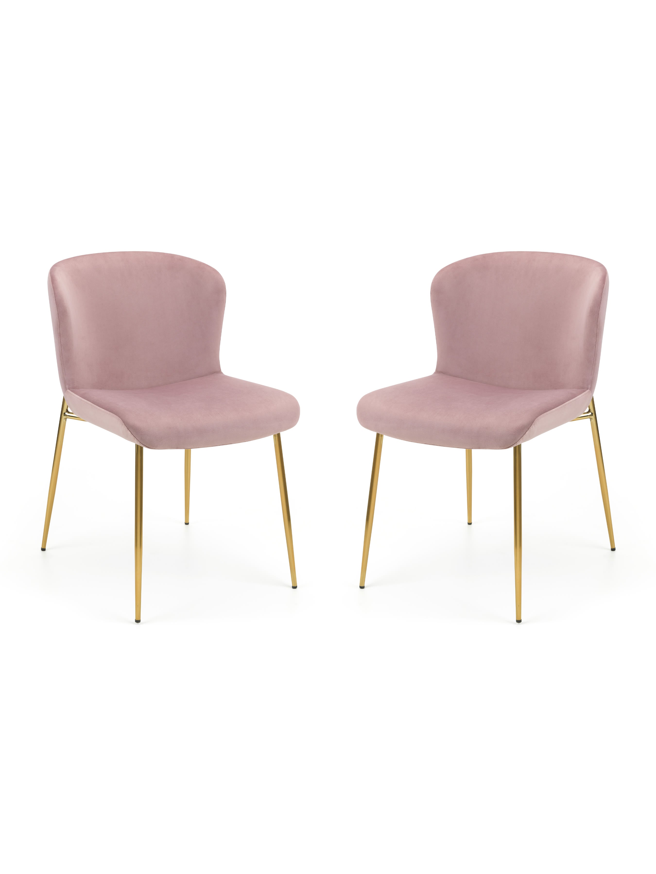 Set Of 2 Harper Dining Chairs – Dusky Pink – Dusky Pink Velvet