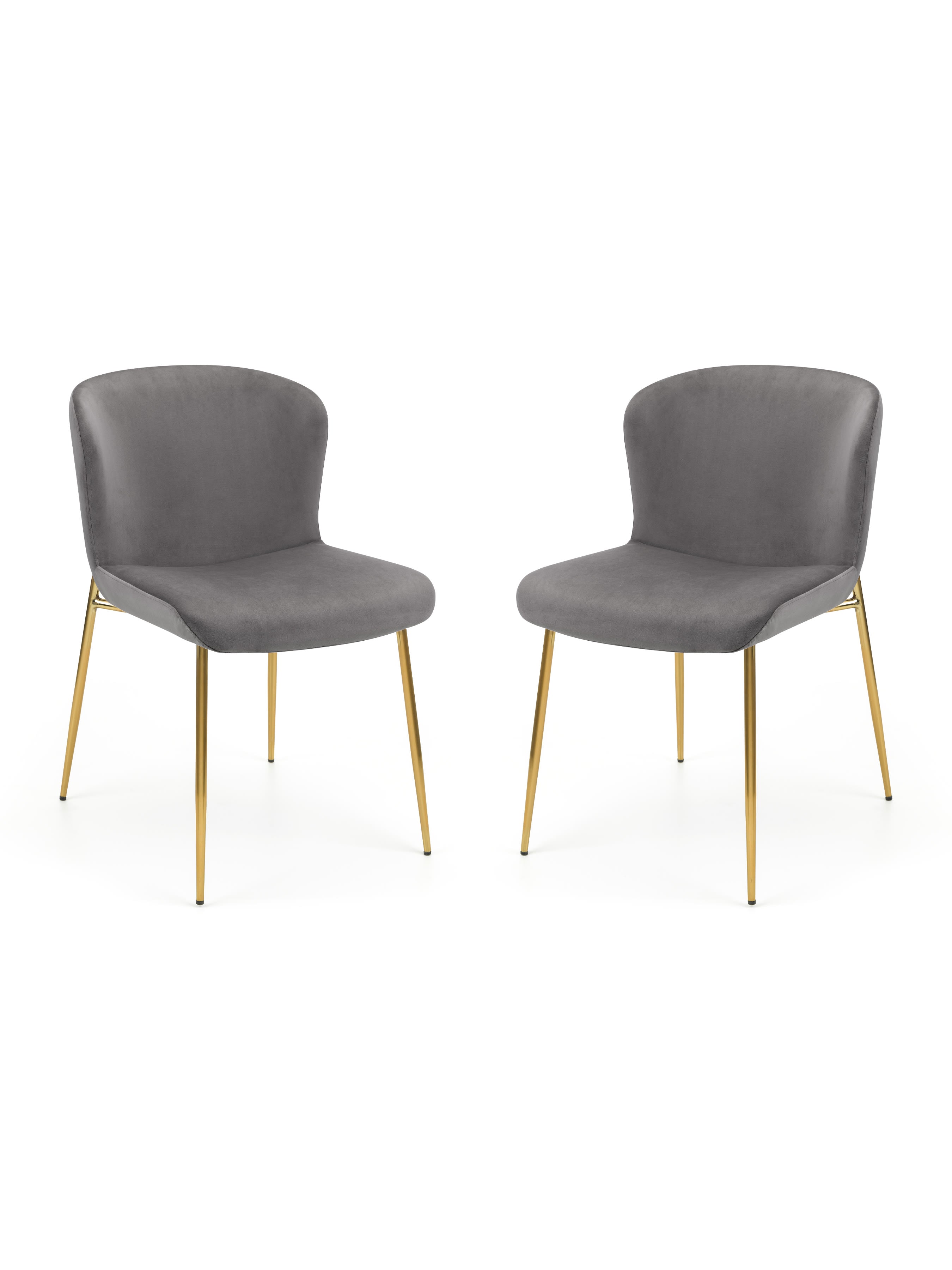 Set Of 2 Harper Dining Chairs – Grey – Grey Velvet