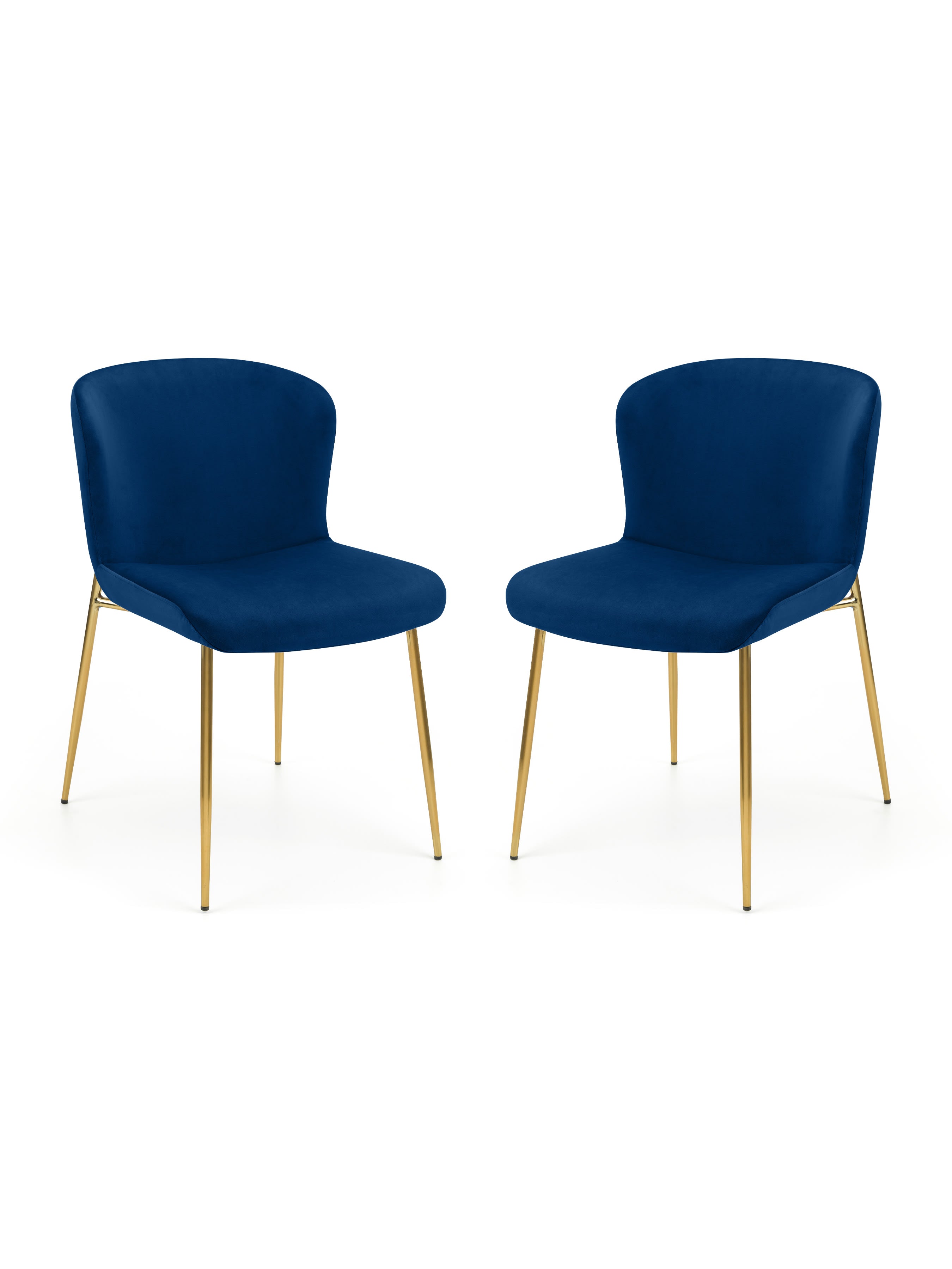 Set Of 2 Harper Dining Chairs – Blue – Blue Velvet