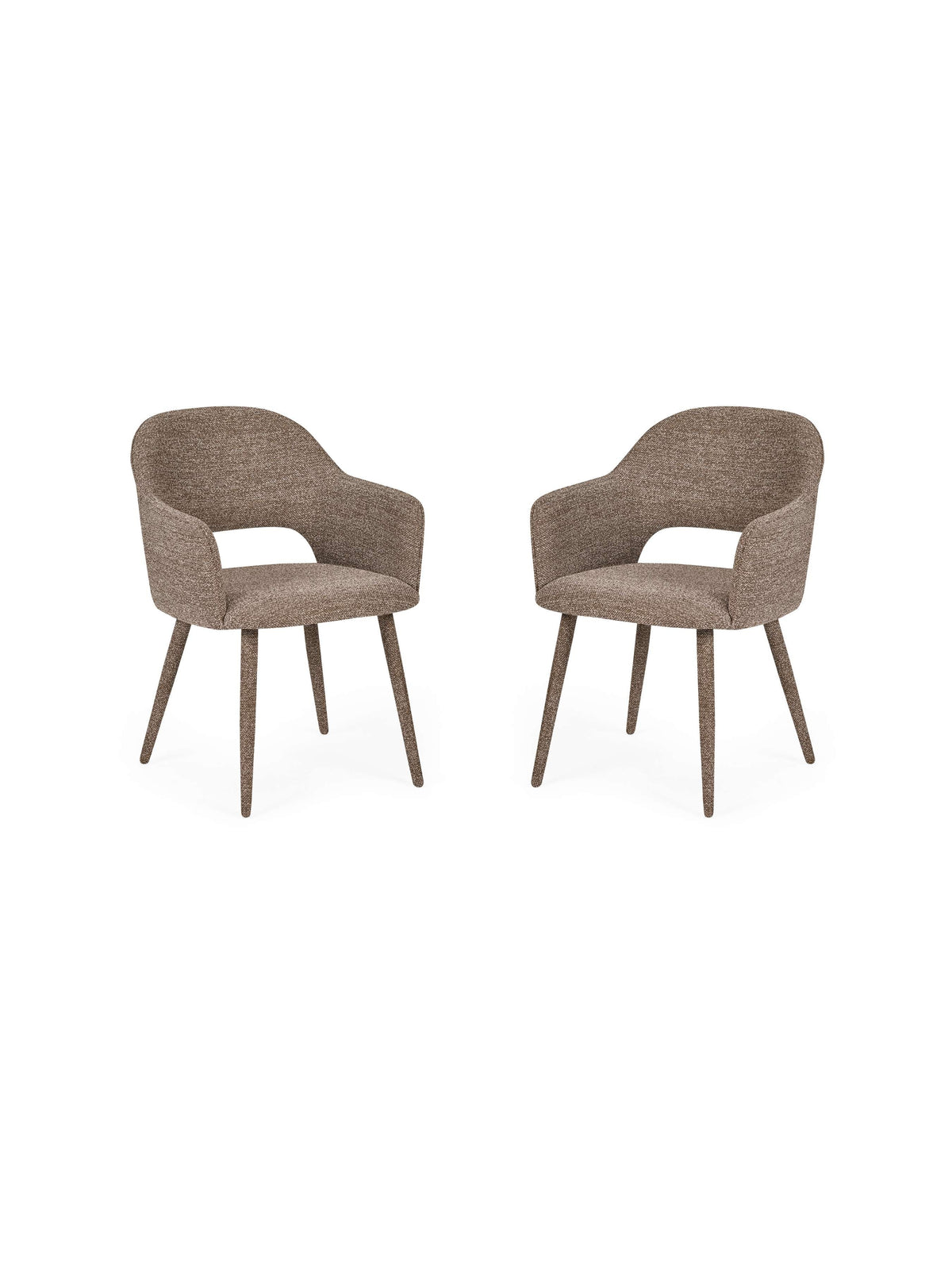 Hazel Upholstered Dining Chair (Set of 2) – Taupe Textured Fabric – Brown
