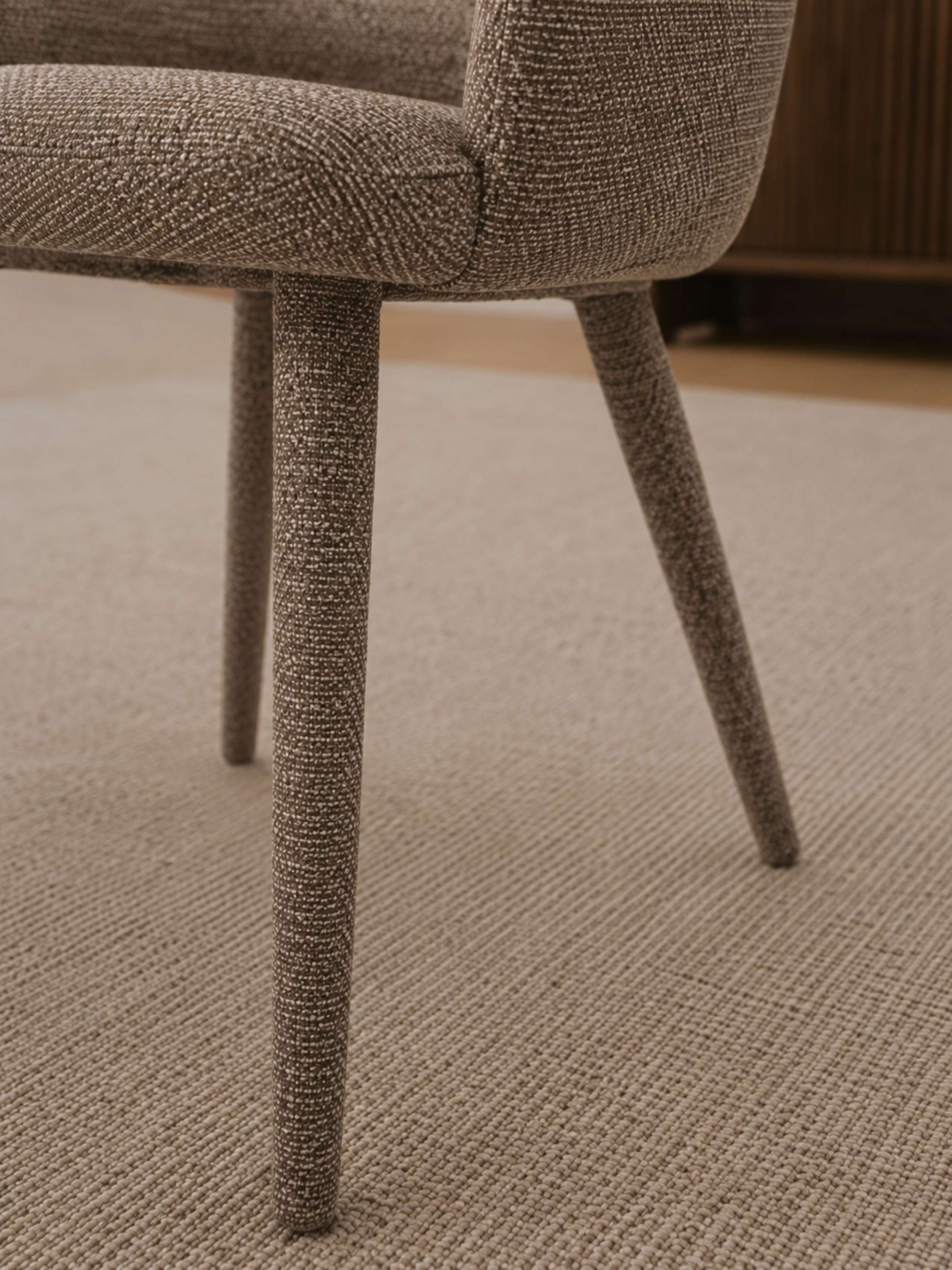 Hazel Upholstered Dining Chair (Set of 2) – Taupe Textured Fabric – Brown
