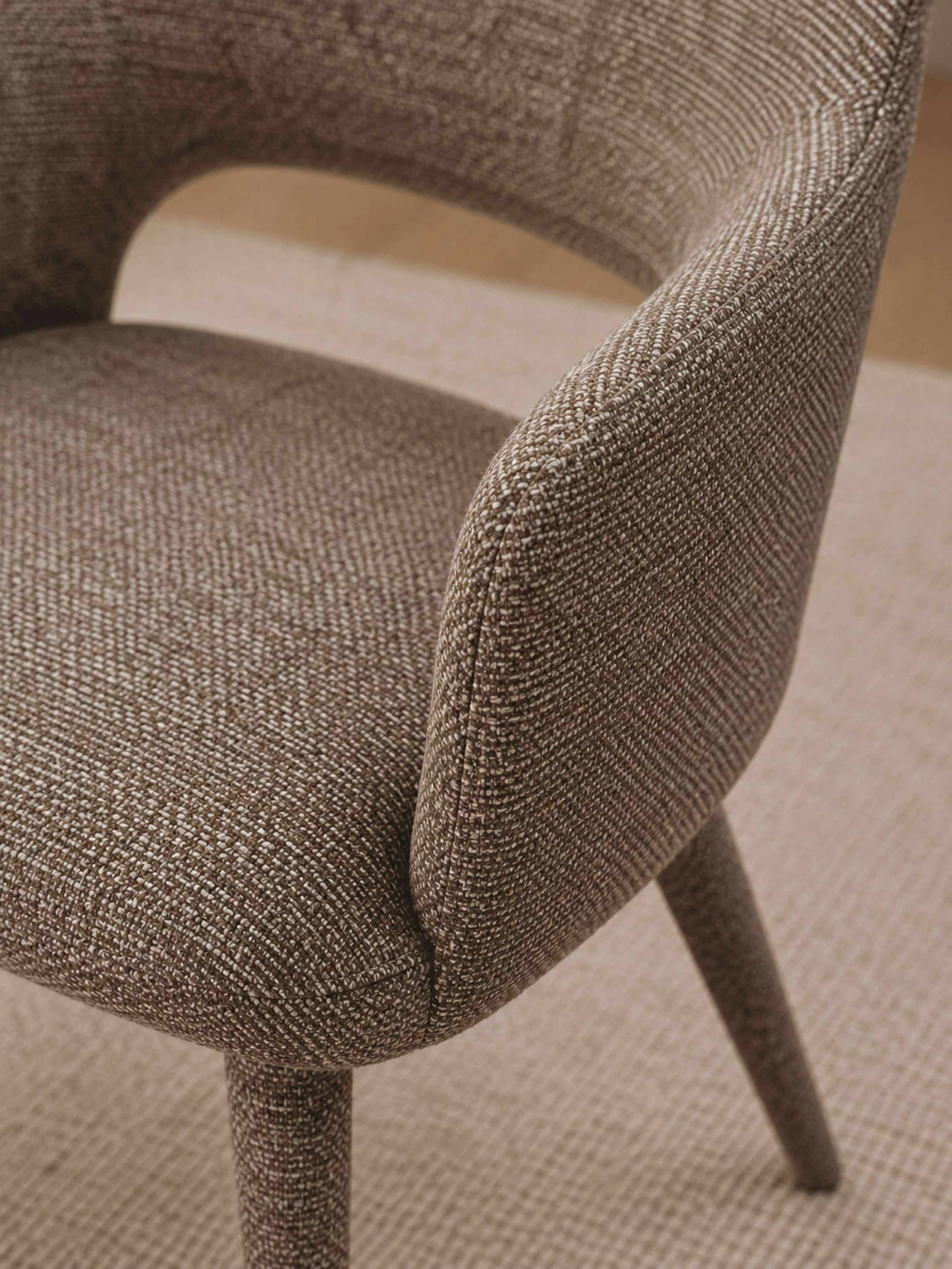 Hazel Upholstered Dining Chair (Set of 2) – Taupe Textured Fabric – Brown