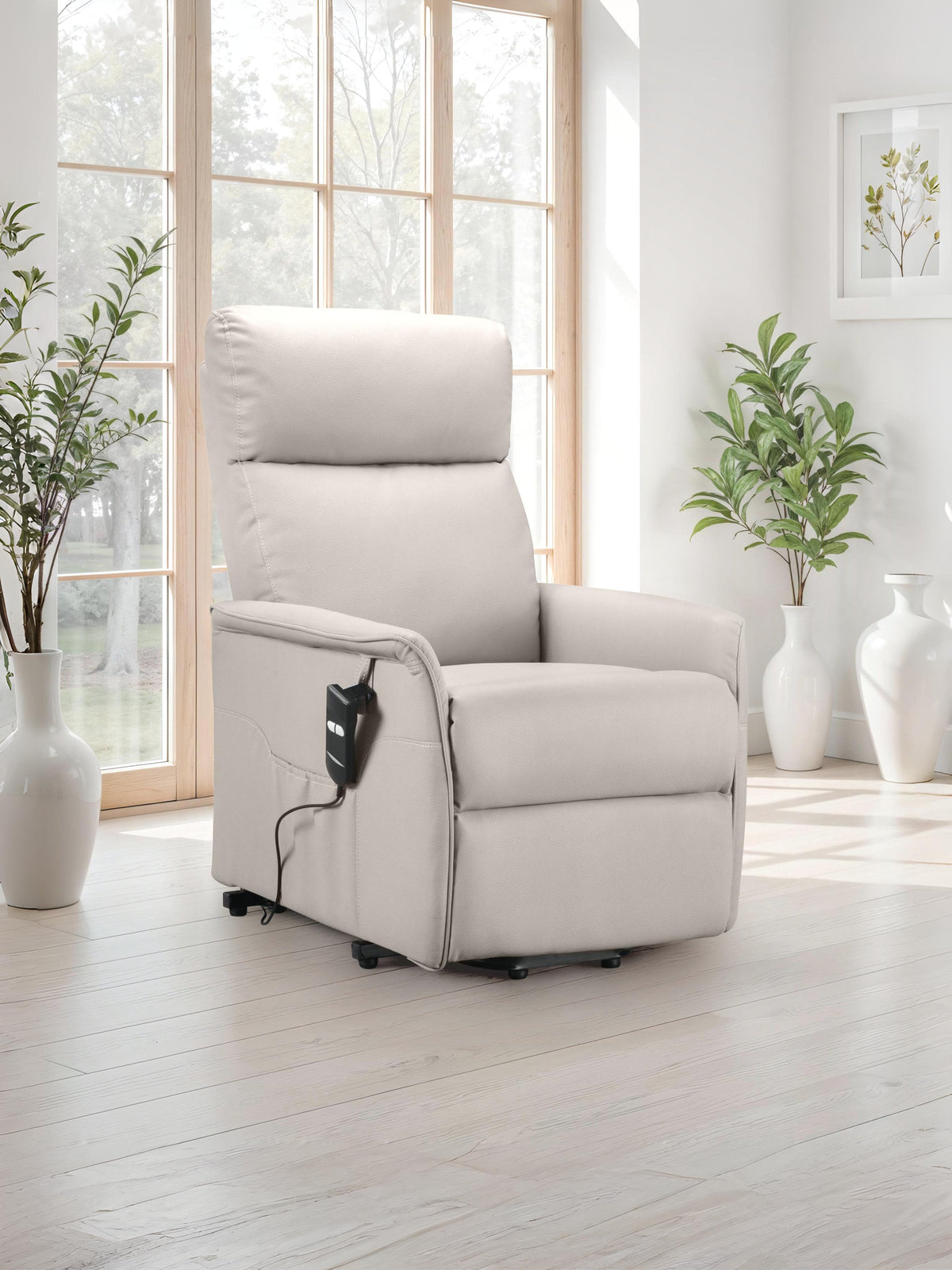 Helena Rise & Recline Chair Pebble Faux Leather