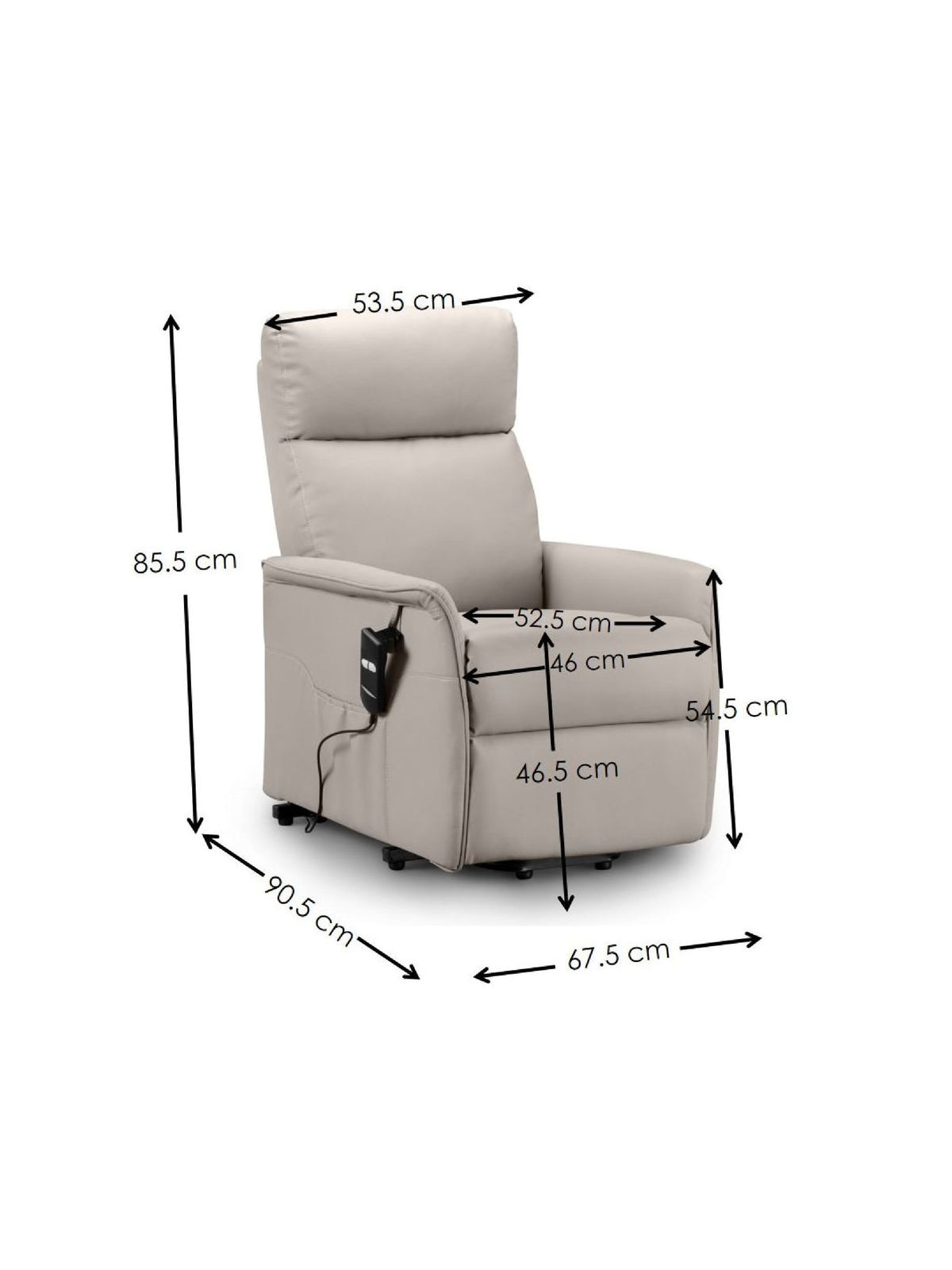 Helena Rise & Recline Chair Pebble Faux Leather
