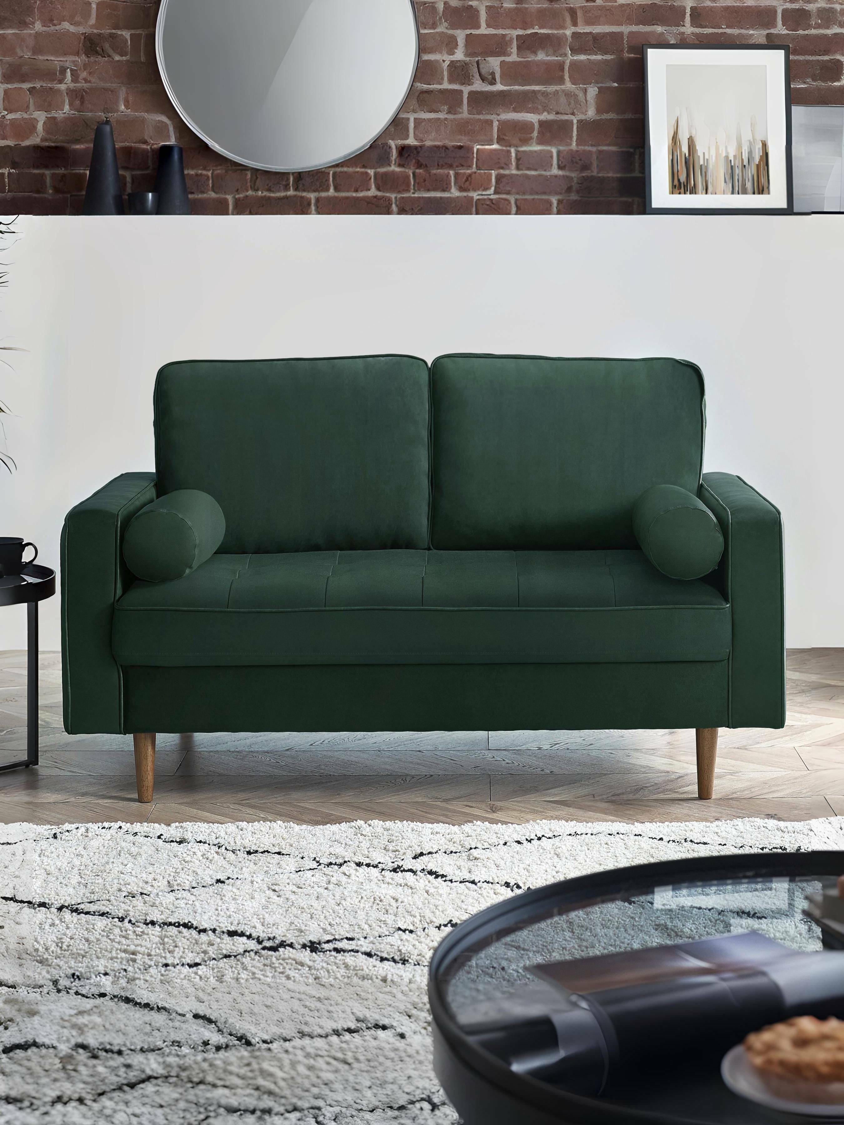 Henley 2 Seater Sofa Green Velvet