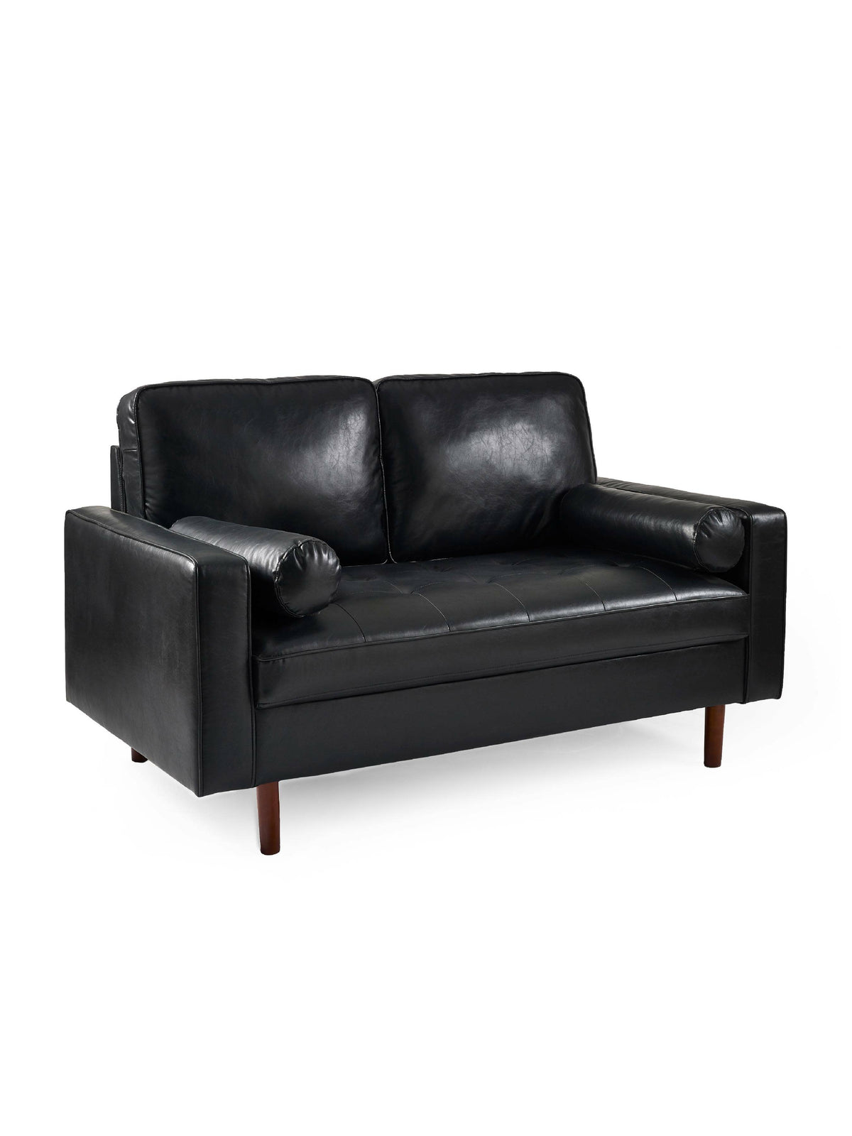Henley Black Faux Leather 2 Seater Sofa