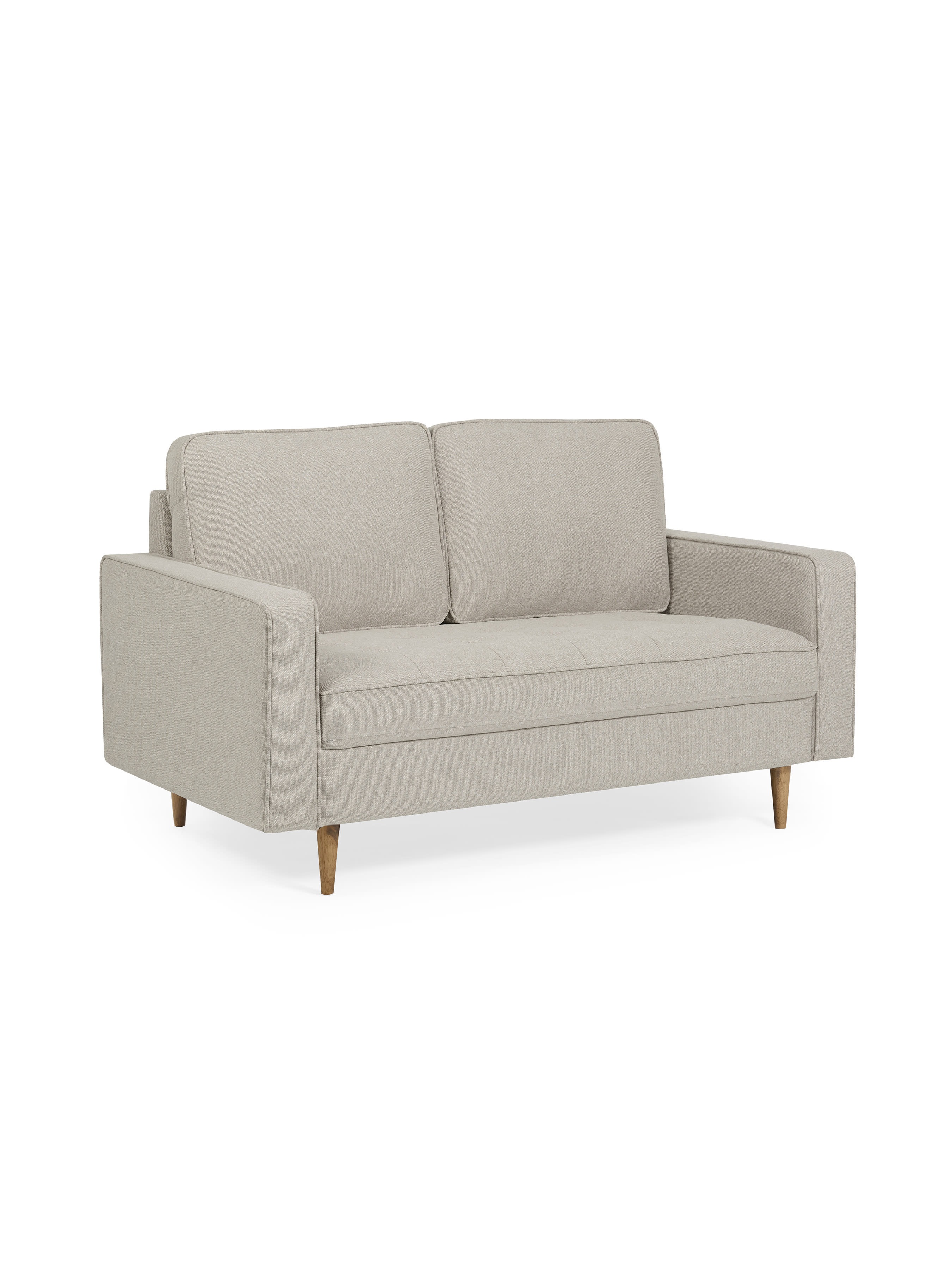 Henrietta Beige Upholstered 2 Seater Sofa – Beige Linen